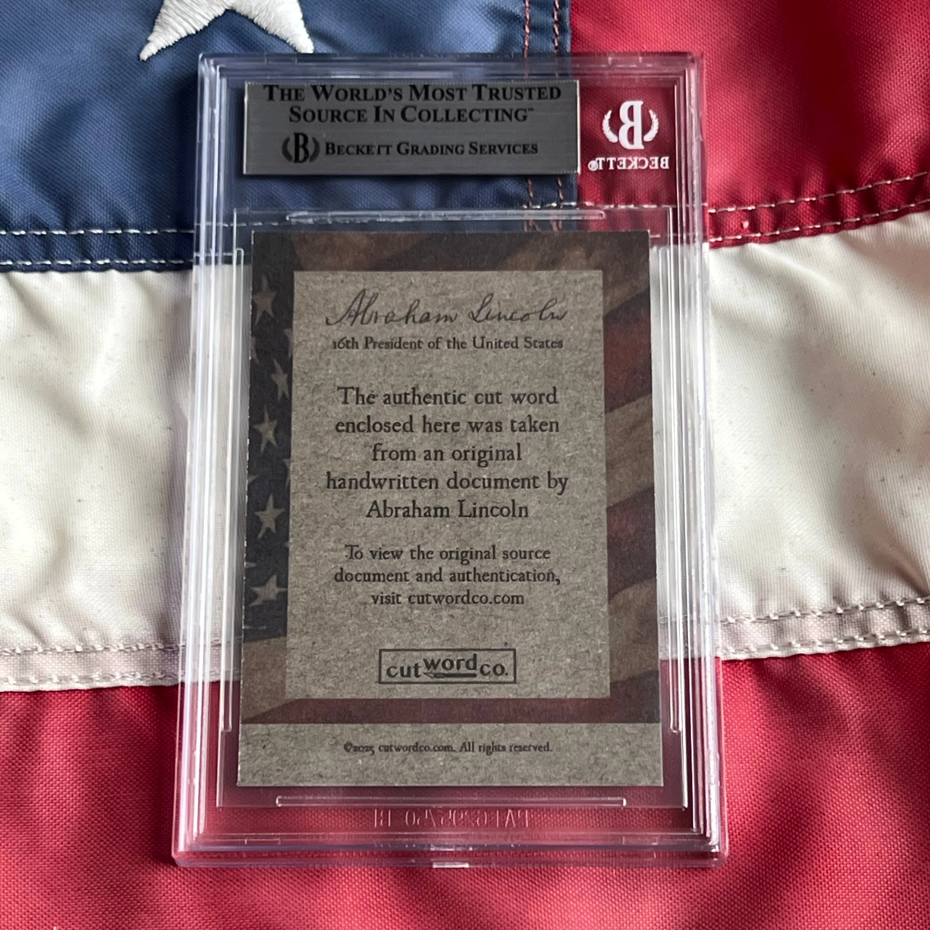 Abraham Lincoln Beckett Encapsulated Handwriting Removed from an Autograph Letter Signed - Image 18