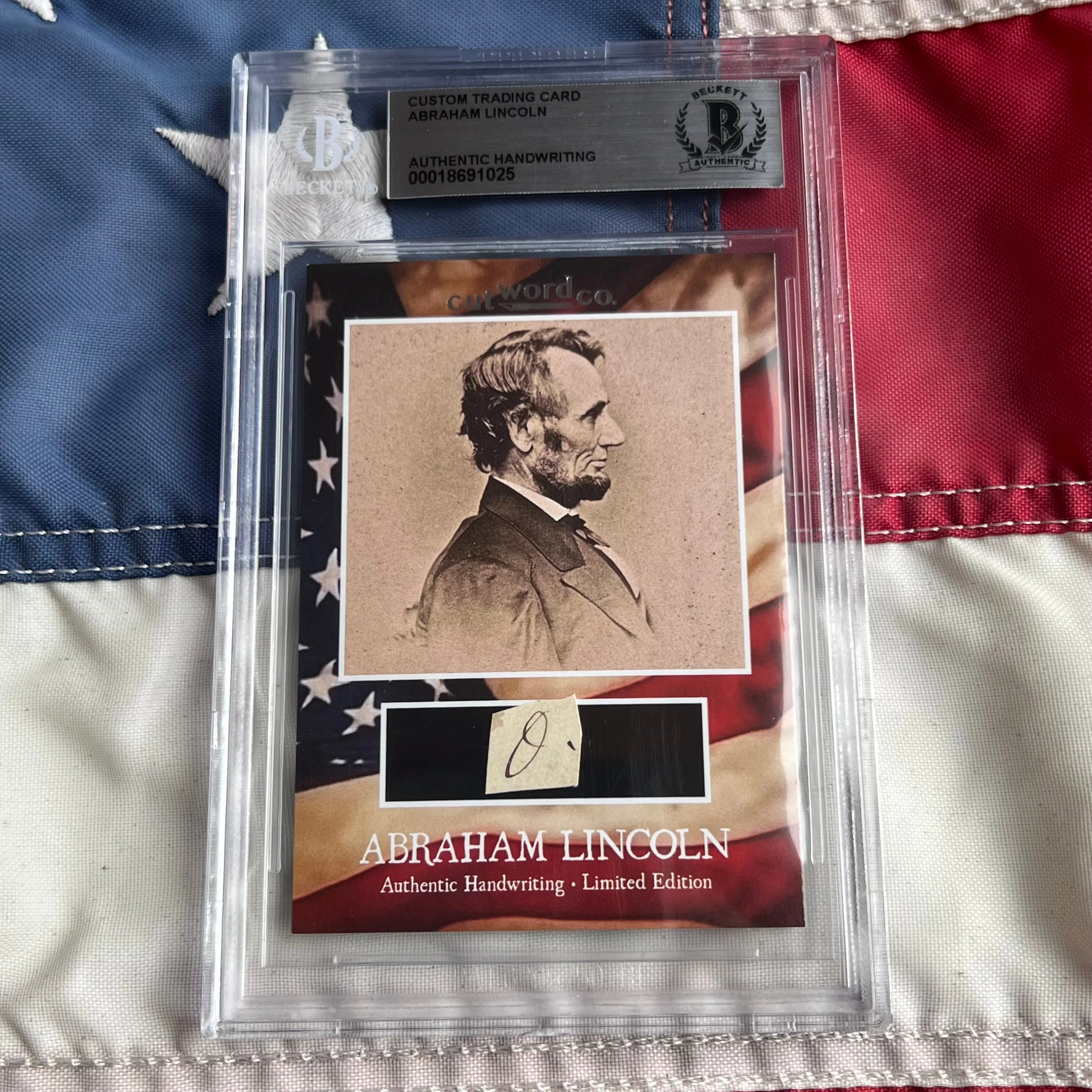 Abraham Lincoln Beckett Encapsulated Handwriting Removed from an Autograph Letter Signed - Image 2