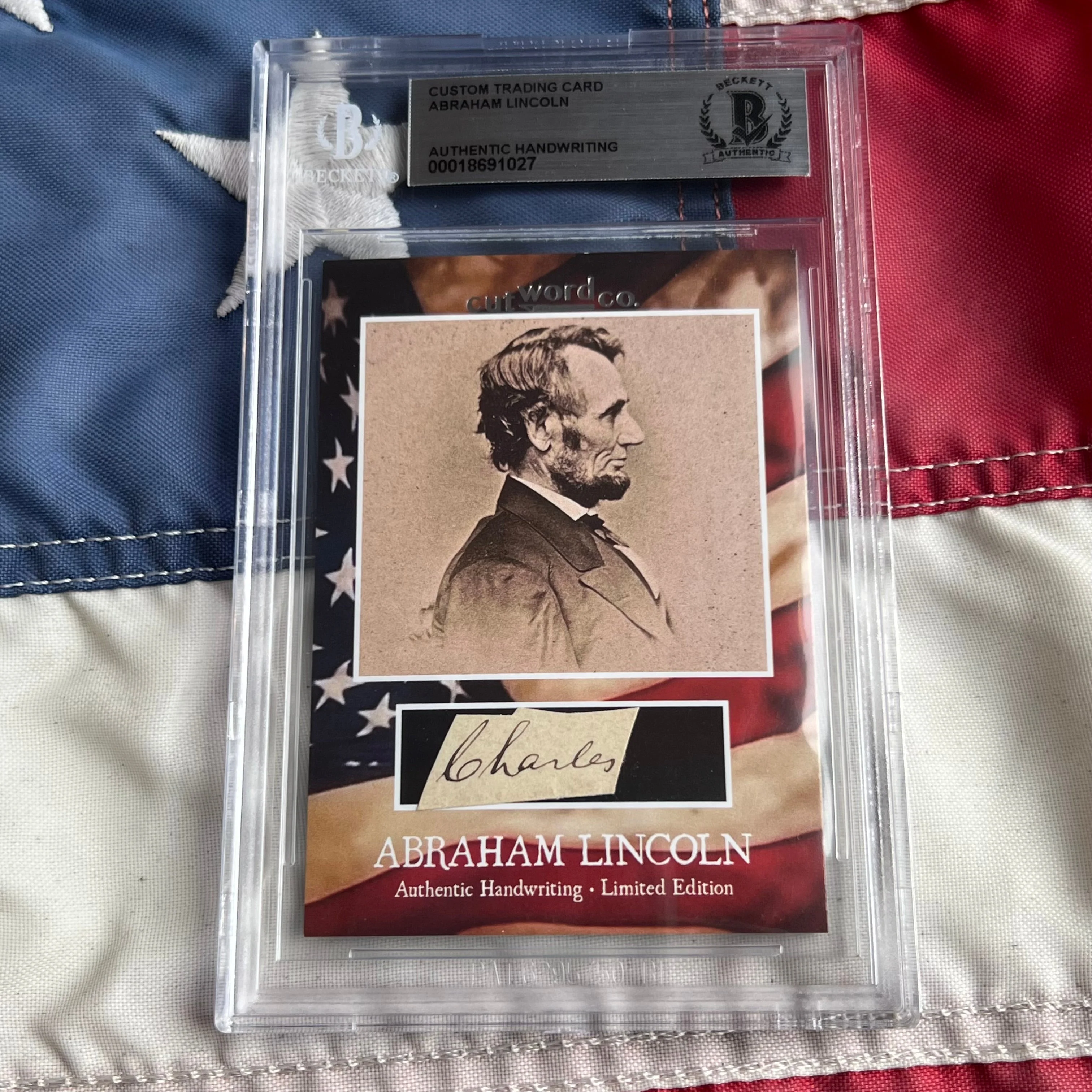 Abraham Lincoln Beckett Encapsulated Handwriting Removed from an Autograph Letter Signed - Image 4