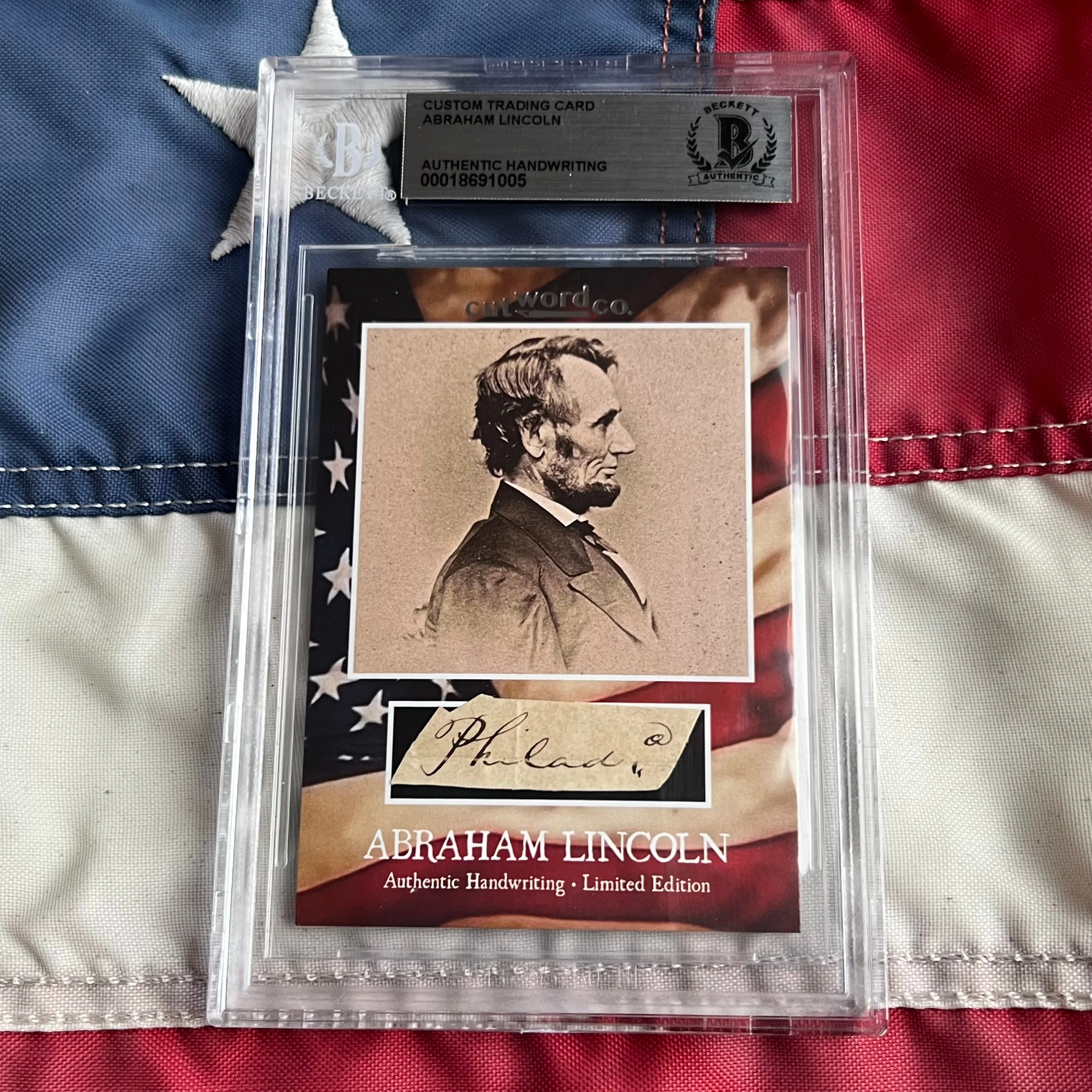 Abraham Lincoln Beckett Encapsulated Handwriting Removed from an Autograph Letter Signed - Image 9