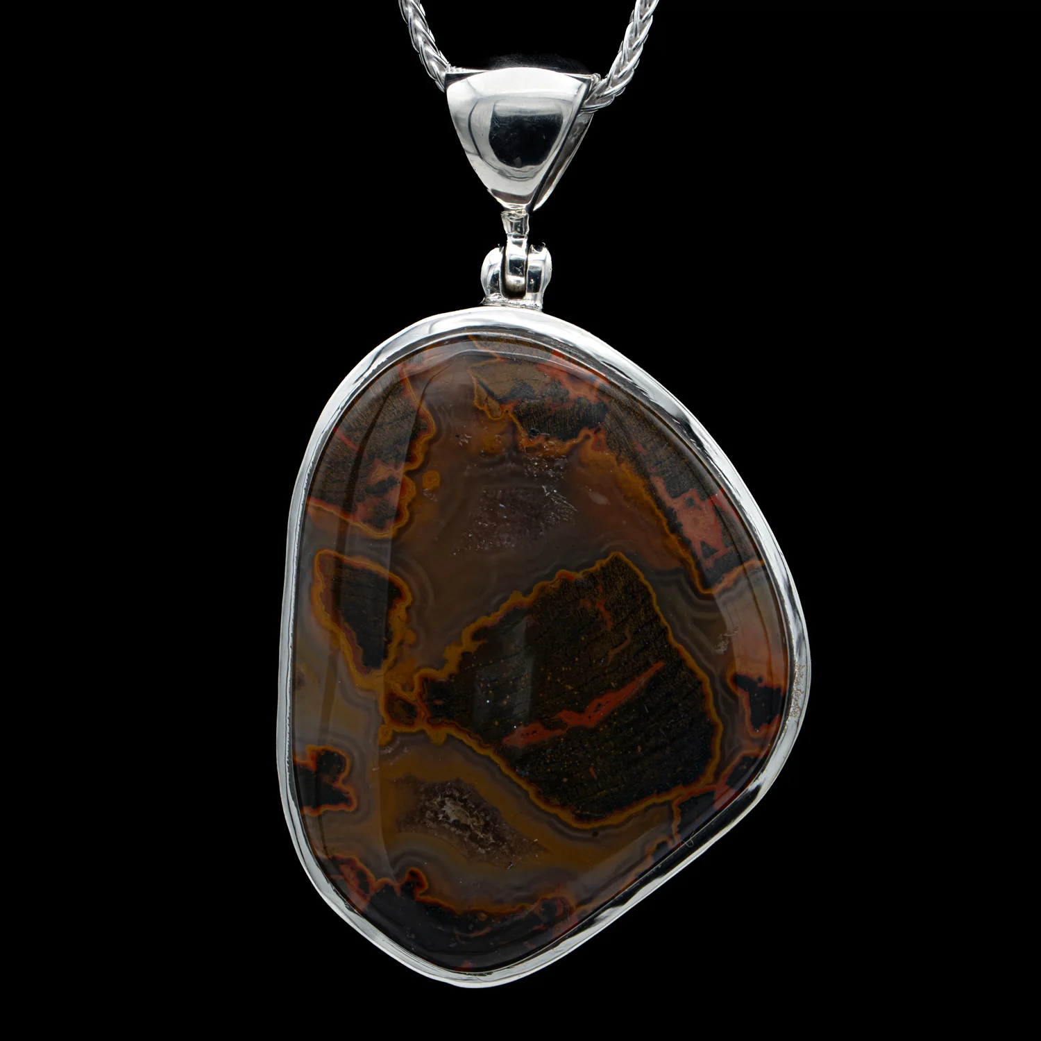 Agatized Wood Pendant - SOLD 1.33" - Image 2