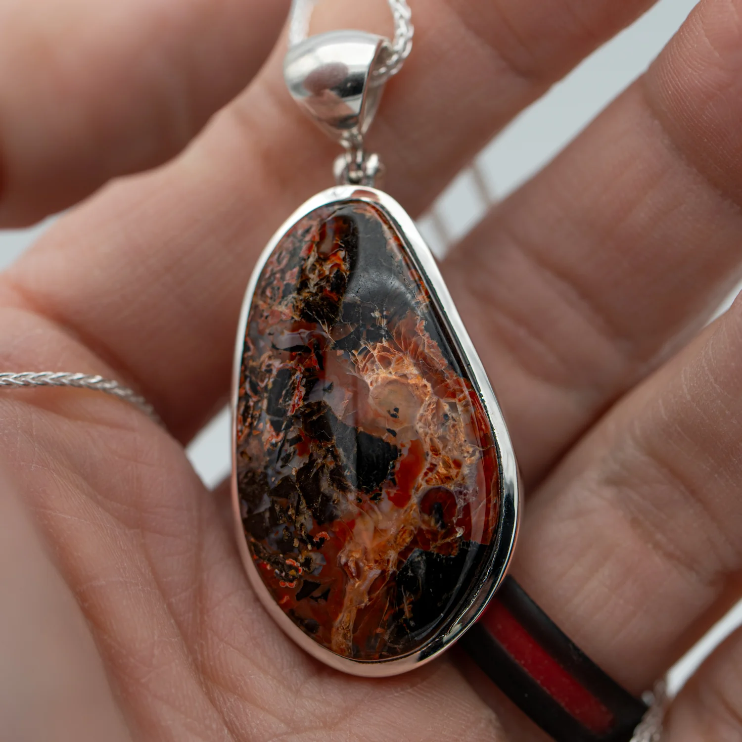 Agatized Wood Pendant - SOLD 1.48" - Image 2