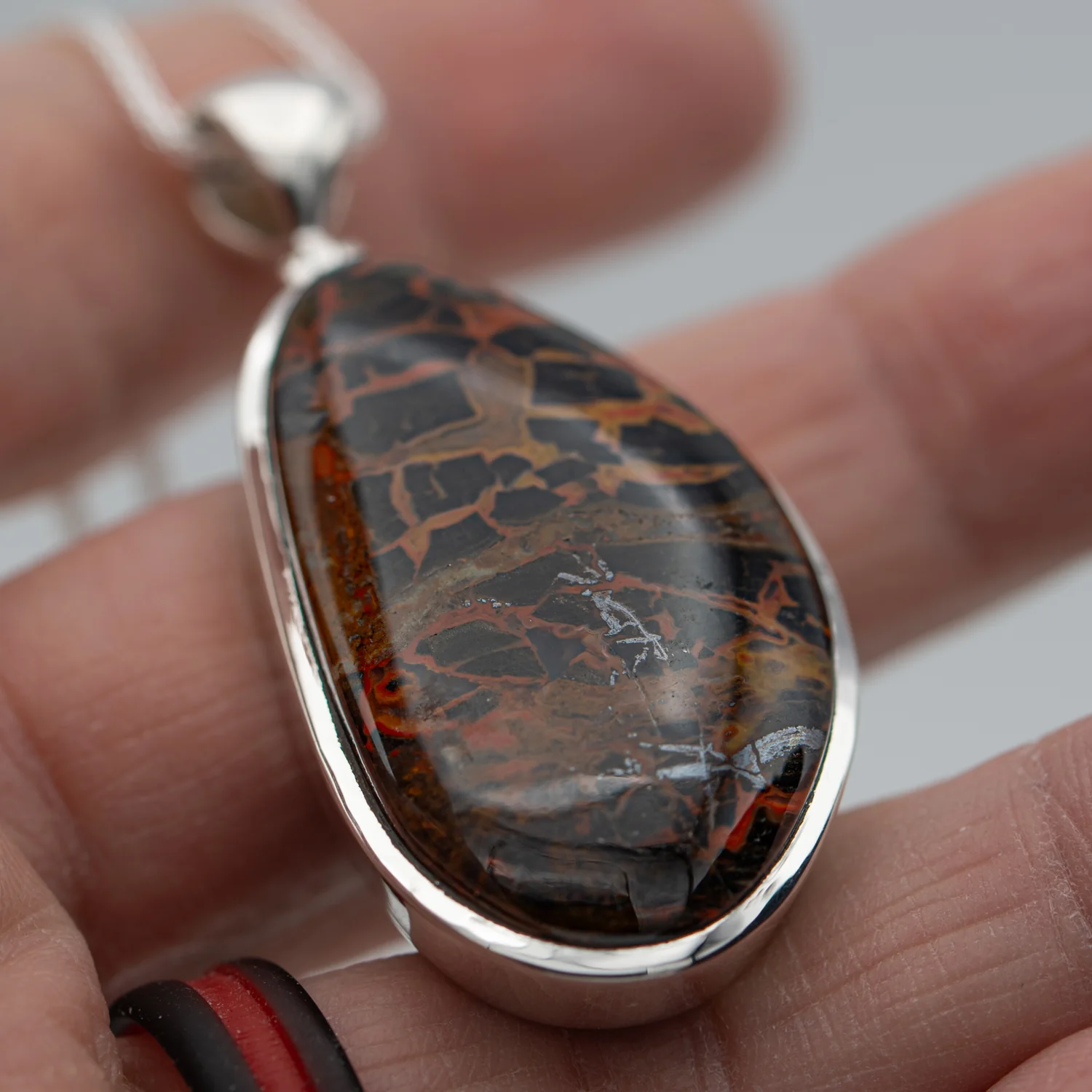 Agatized Wood Pendant - SOLD 1.55"