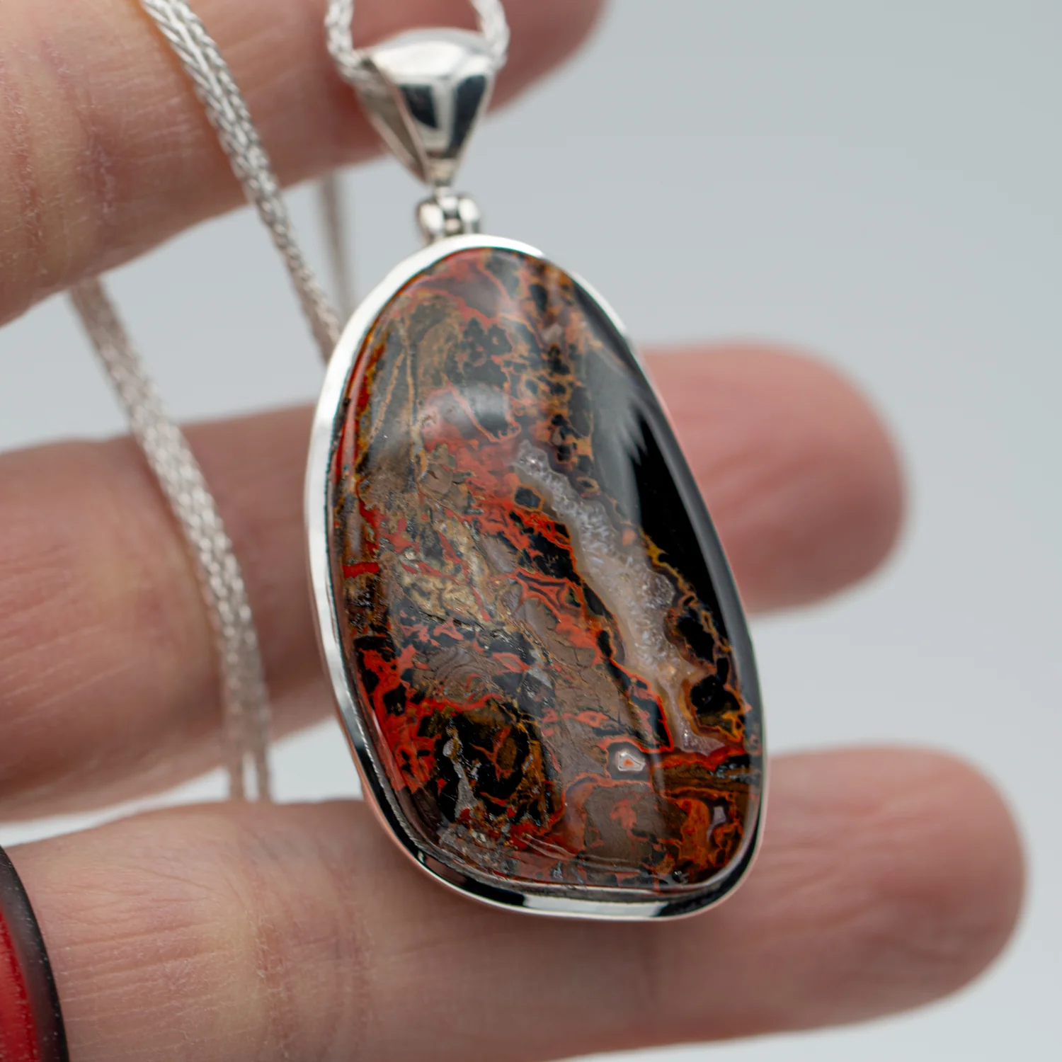 Agatized Wood Pendant - SOLD 1.55"
