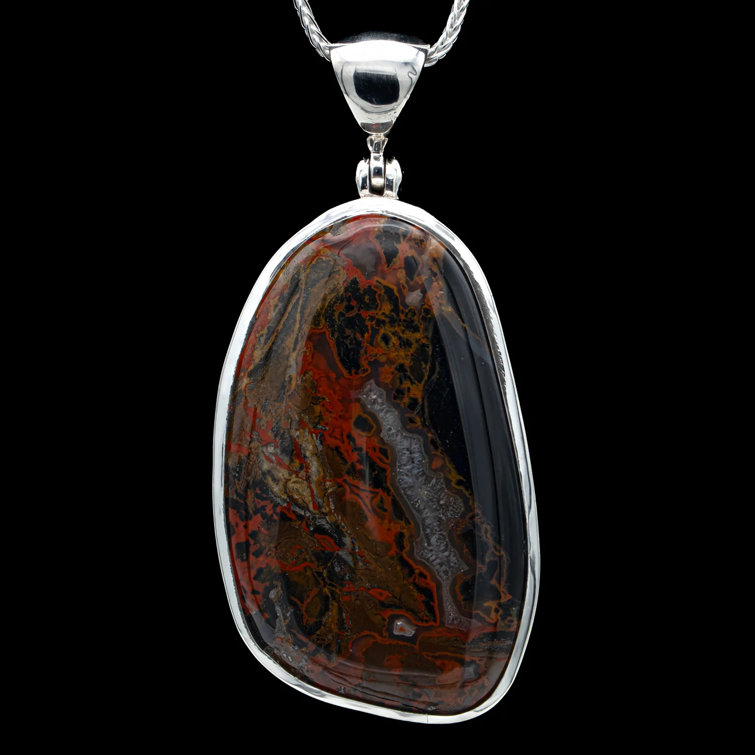 Agatized Wood Pendant - SOLD 1.55" - Image 2