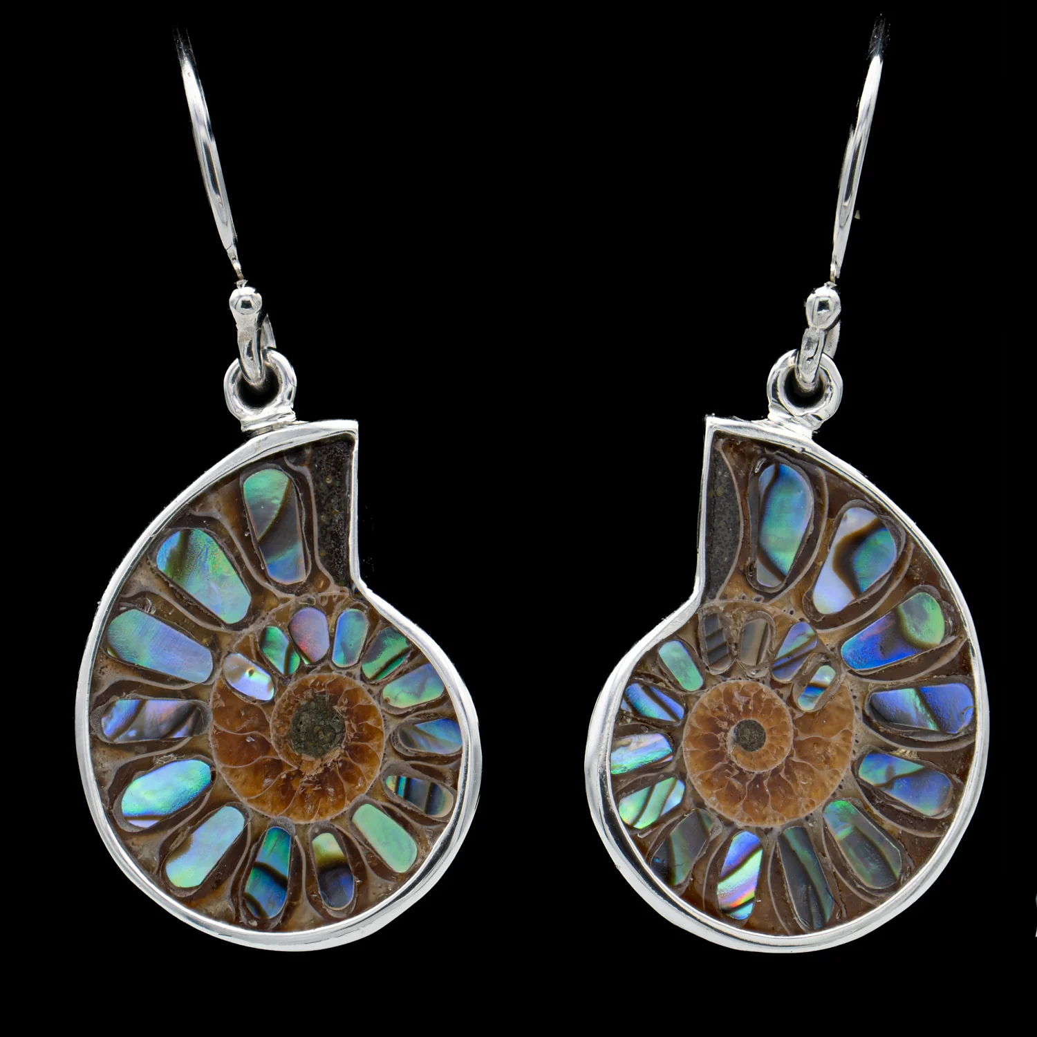 Ammonite & Abalone Earrings - Image 3