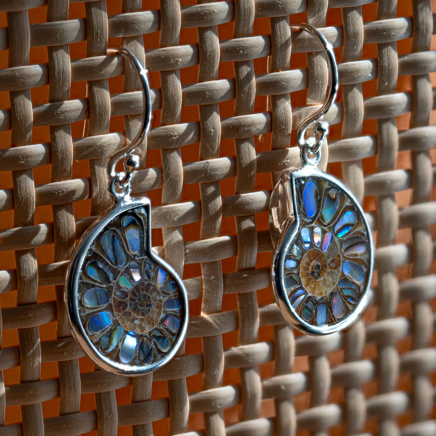 Ammonite & Abalone Earrings - Image 4
