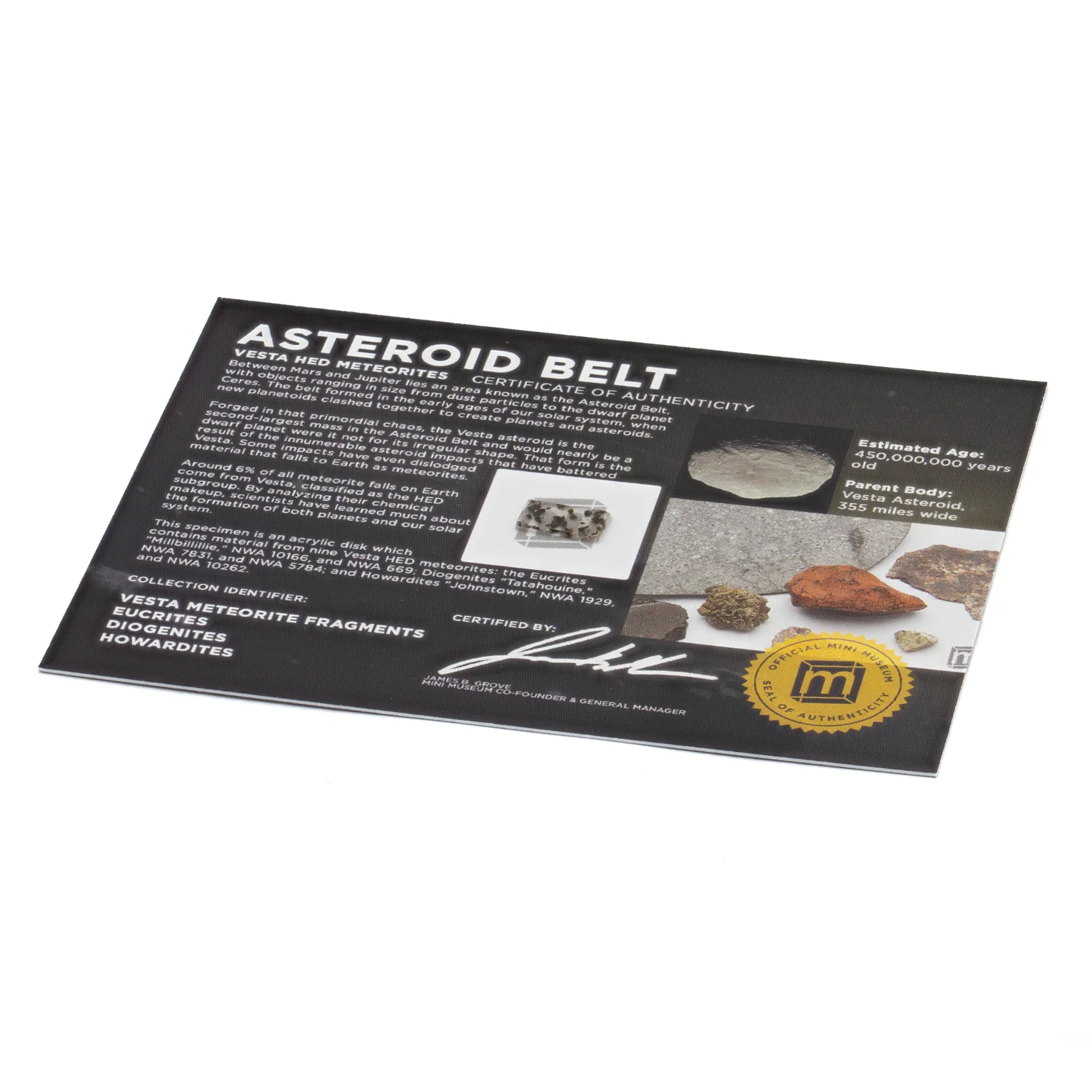 Asteroid Belt HED Meteorite Fragments - Display Card - Image 3