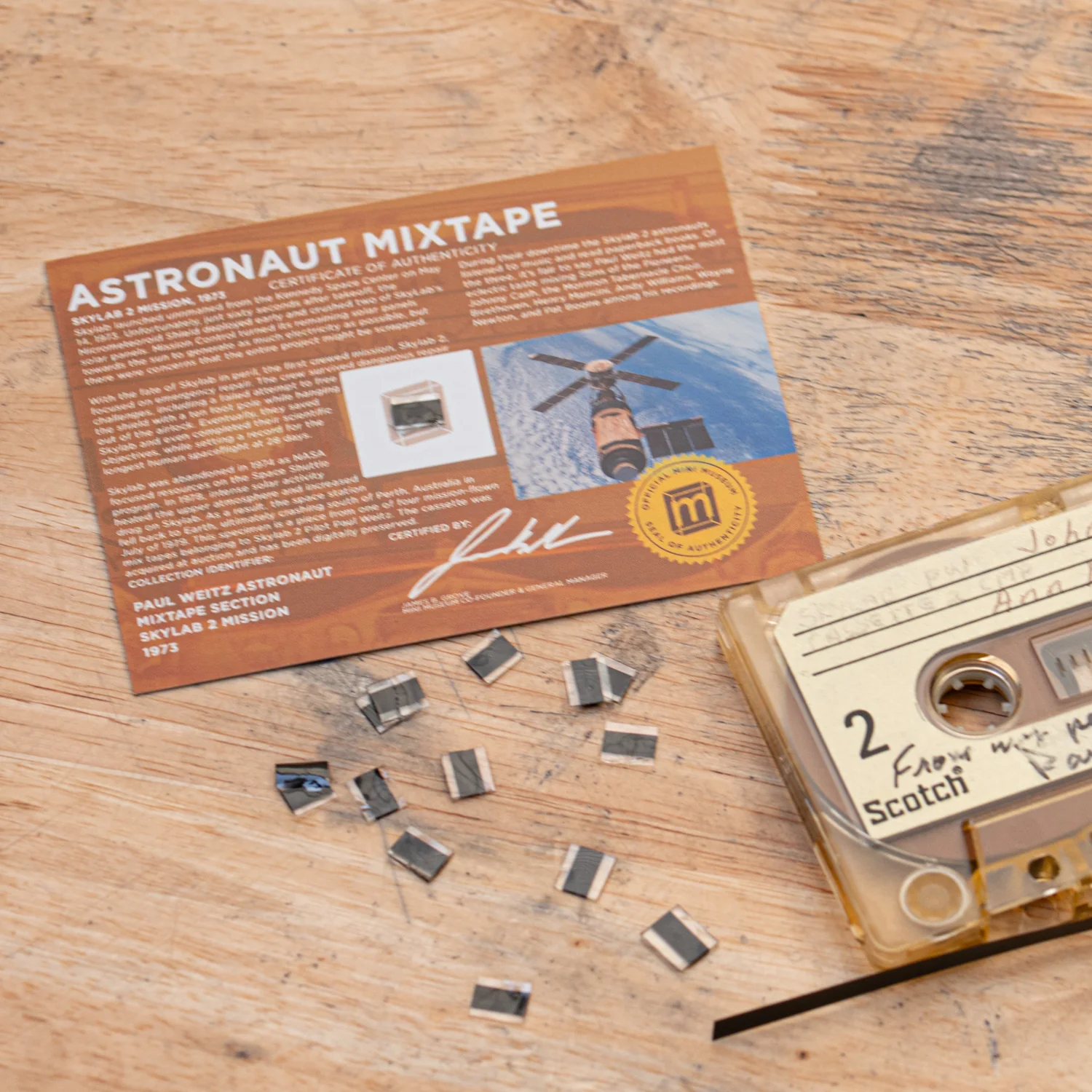 Astronaut Mixtape - Skylab Mission-Flown Cassette Tape - Display Card - Image 3
