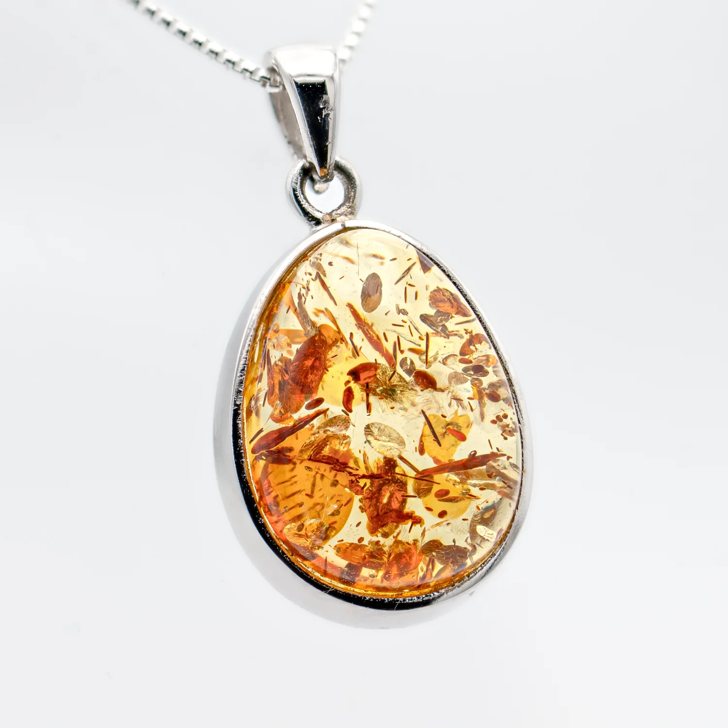 Baltic Amber Necklace - Silver Setting - SOLD B