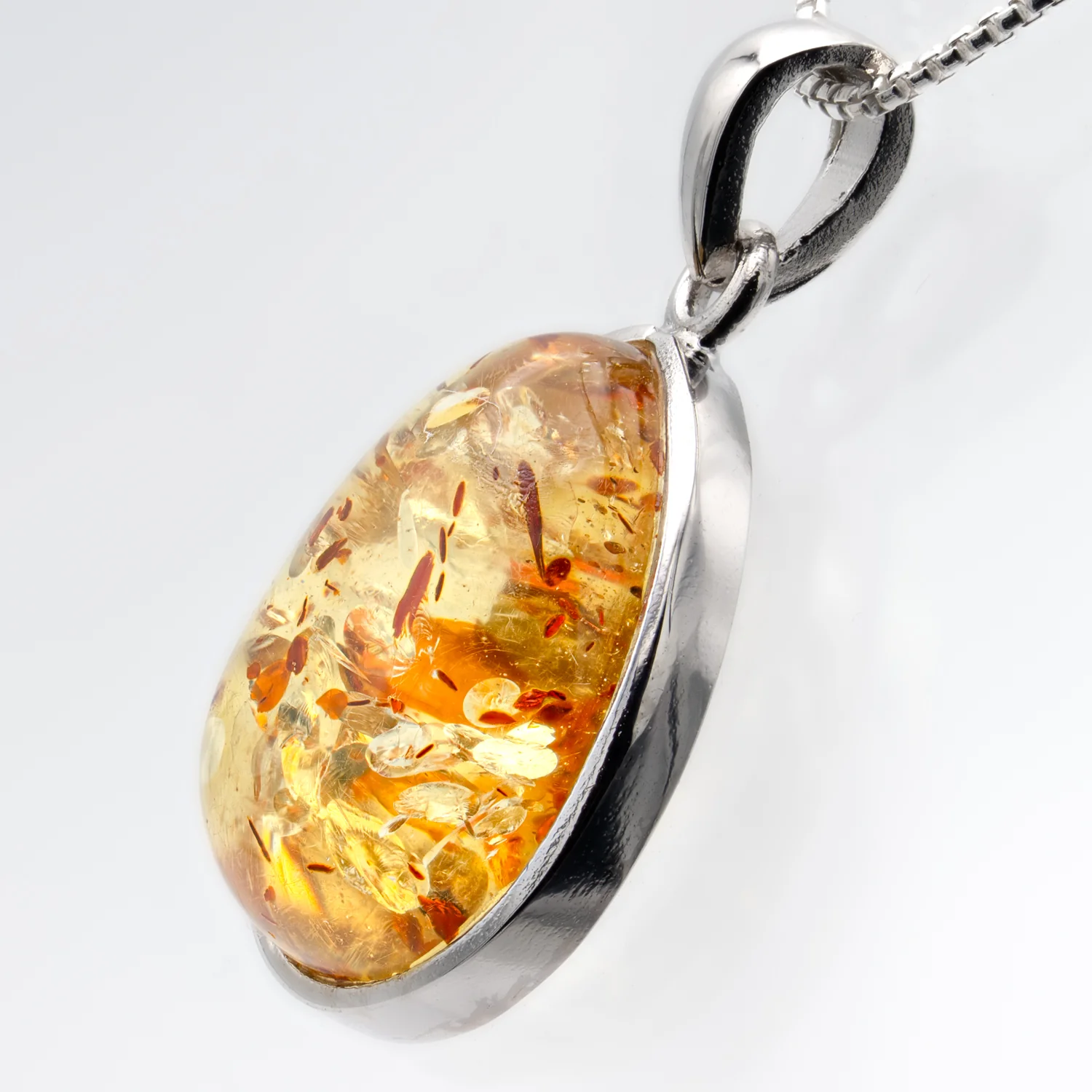 Baltic Amber Necklace - Silver Setting - I - Image 2