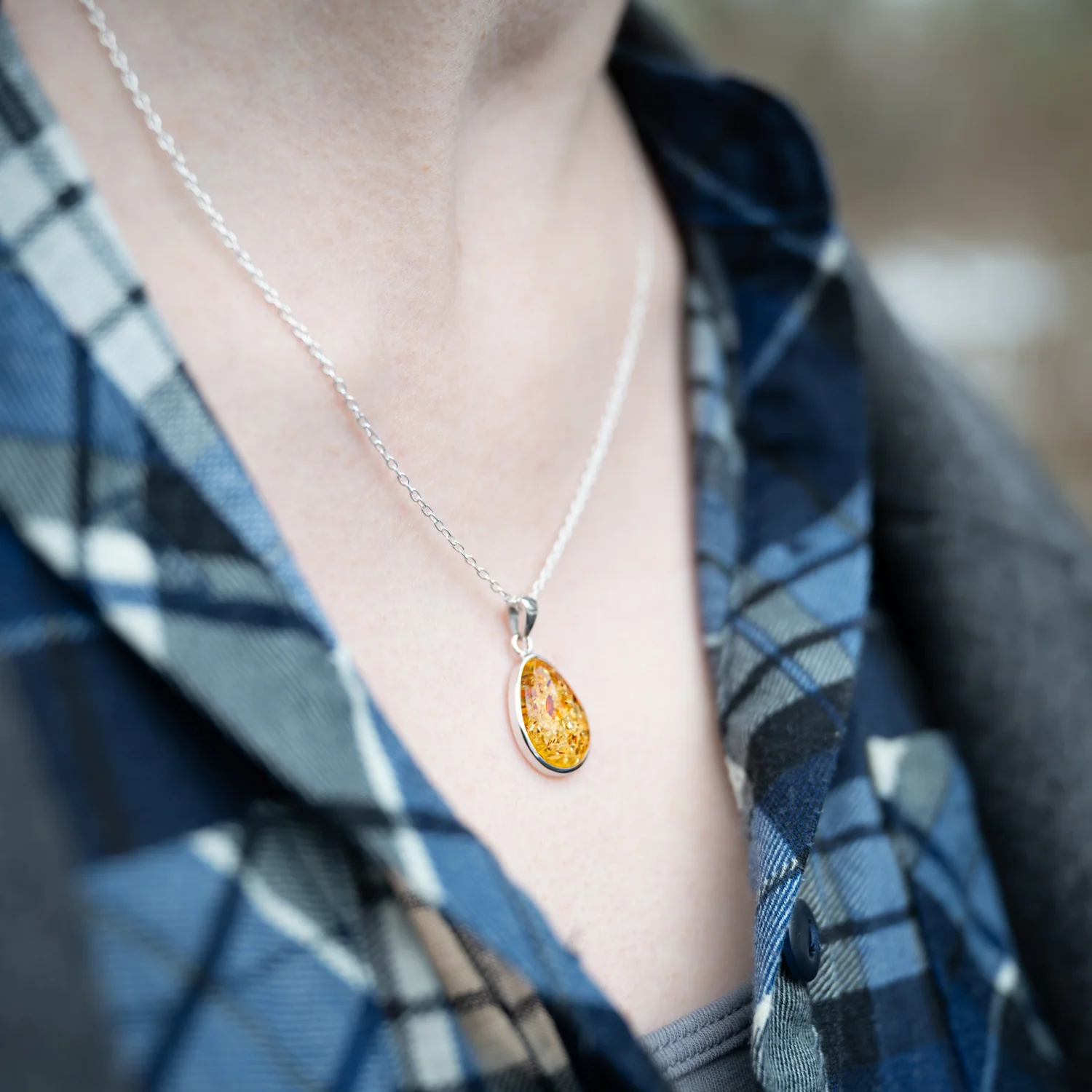 Baltic Amber Pendant Necklace - Image 2