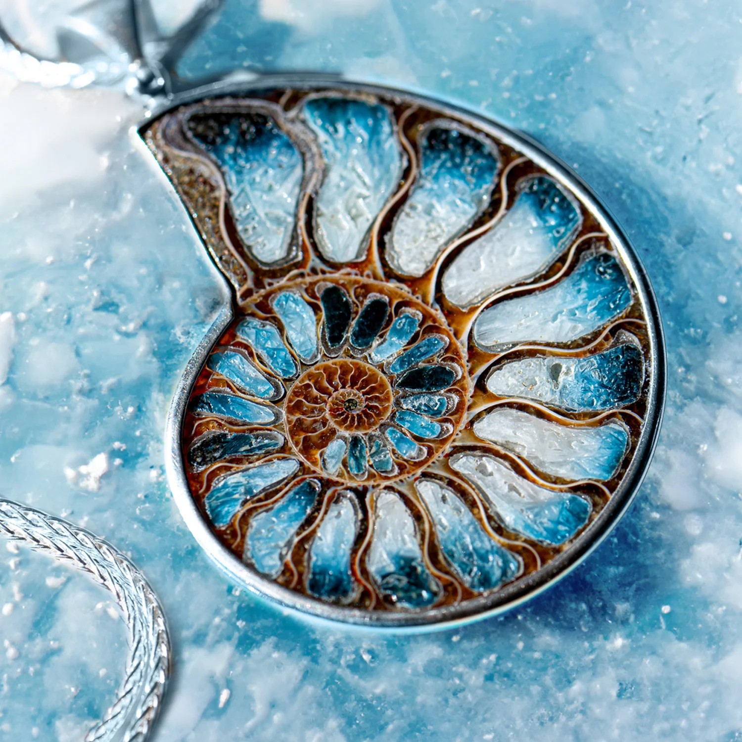 Blue Ice Ammonite Necklace - Image 2
