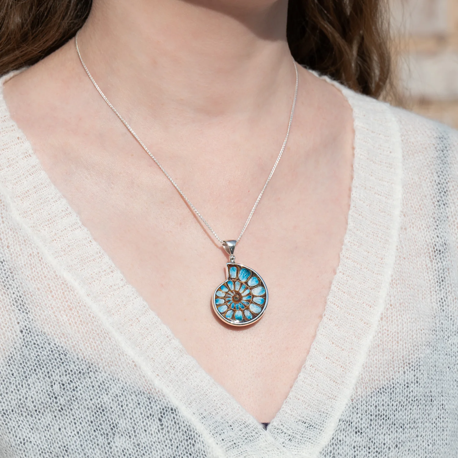 Blue Ice Ammonite Necklace - Image 5
