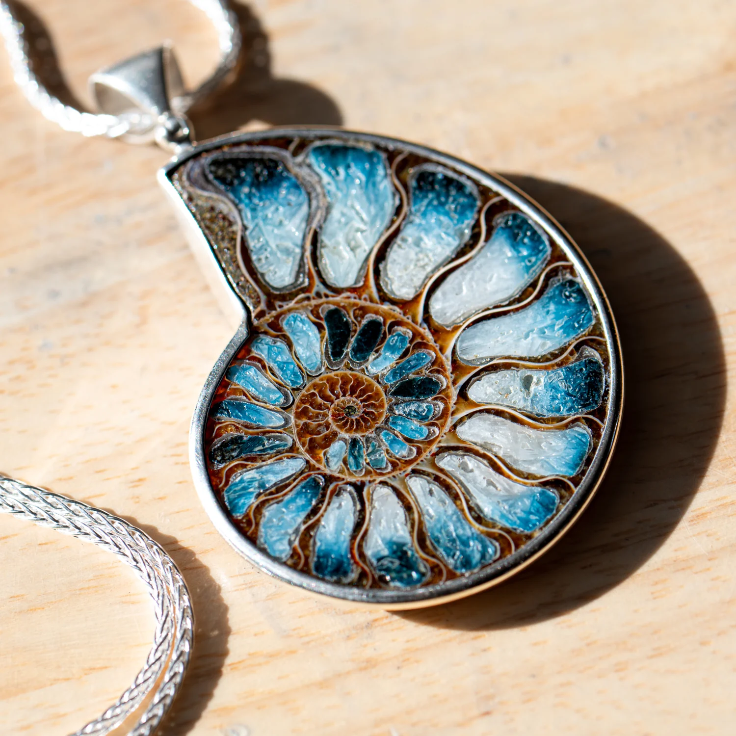 Blue Ice Ammonite Necklace - Image 7