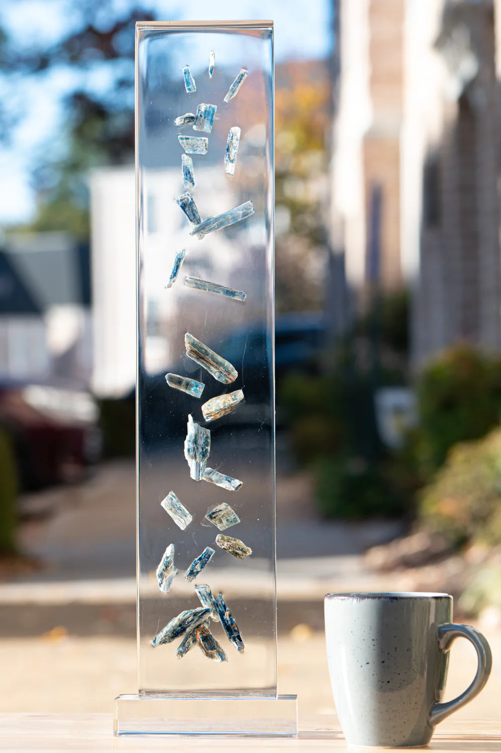 Blue Cascade - Blue Kyanite Acrylic Sculpture - Image 3