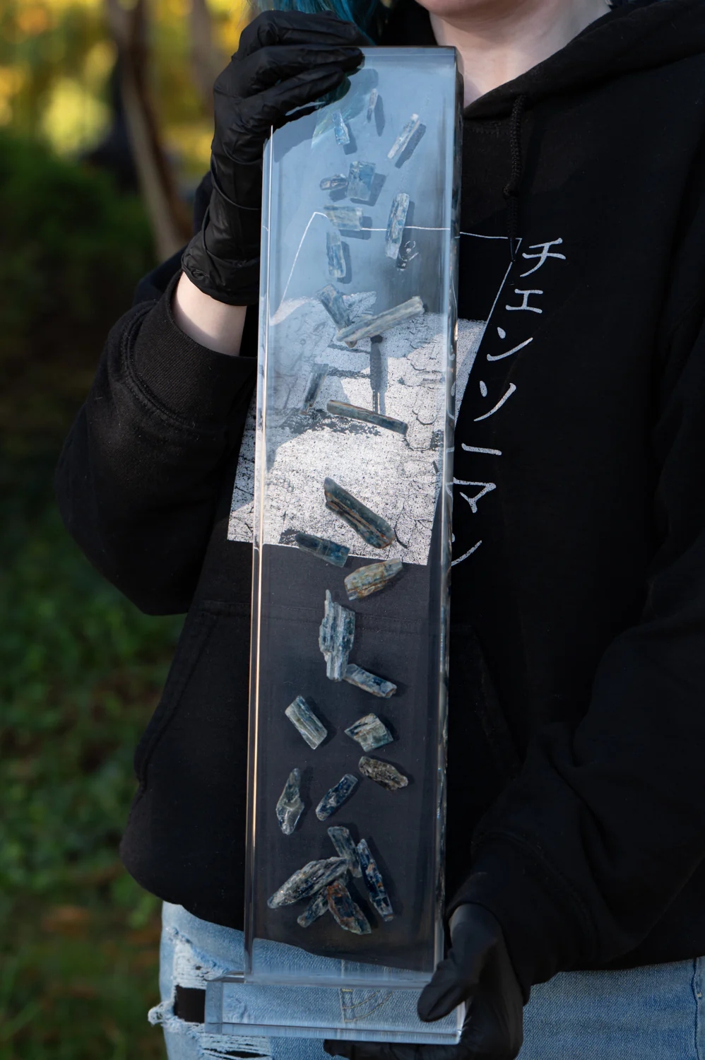 Blue Cascade - Blue Kyanite Acrylic Sculpture - Image 4