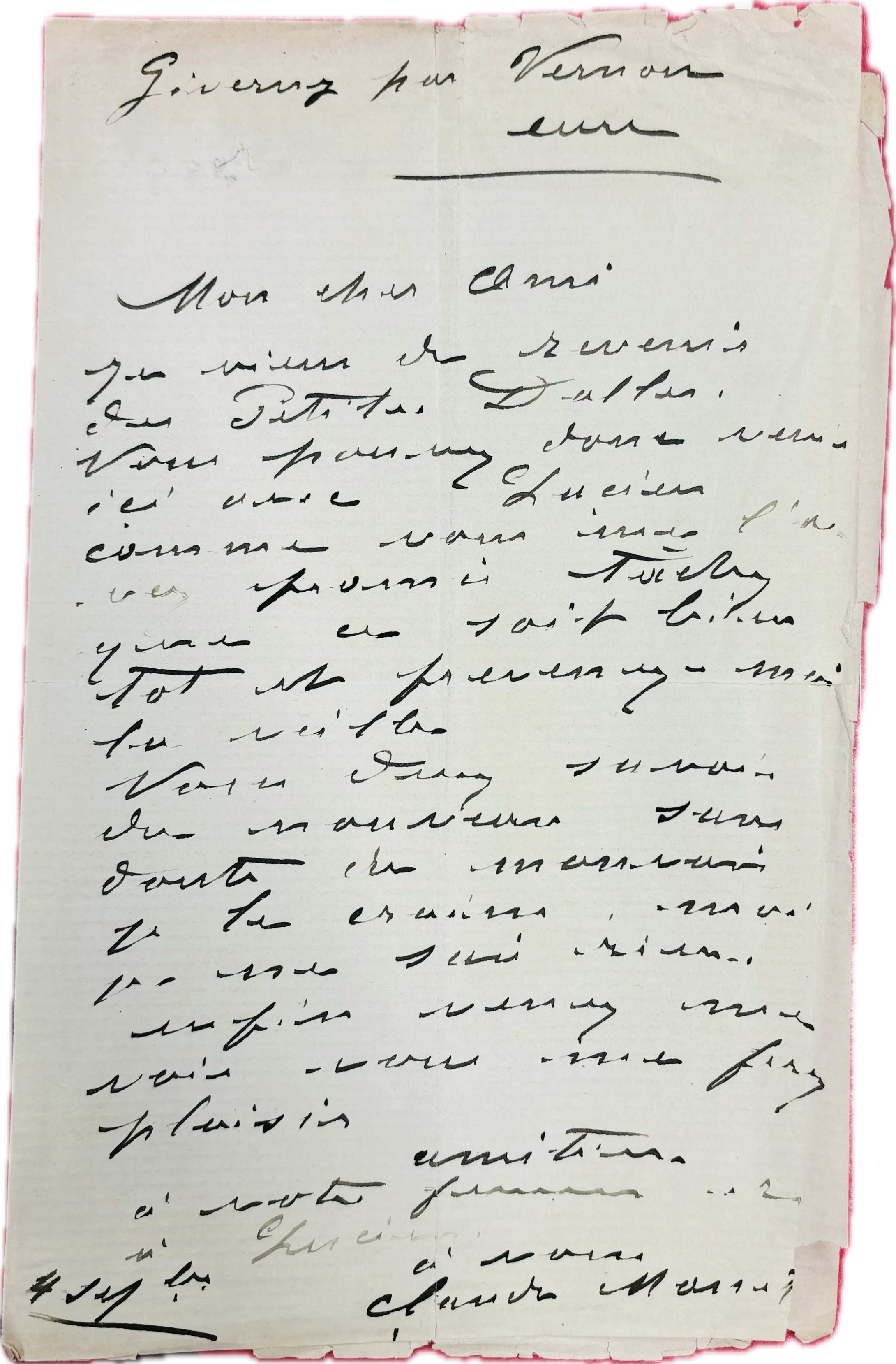 Claude Monet Beckett Encapsulated Handwriting - Removed from an Autograph Document - Image 4