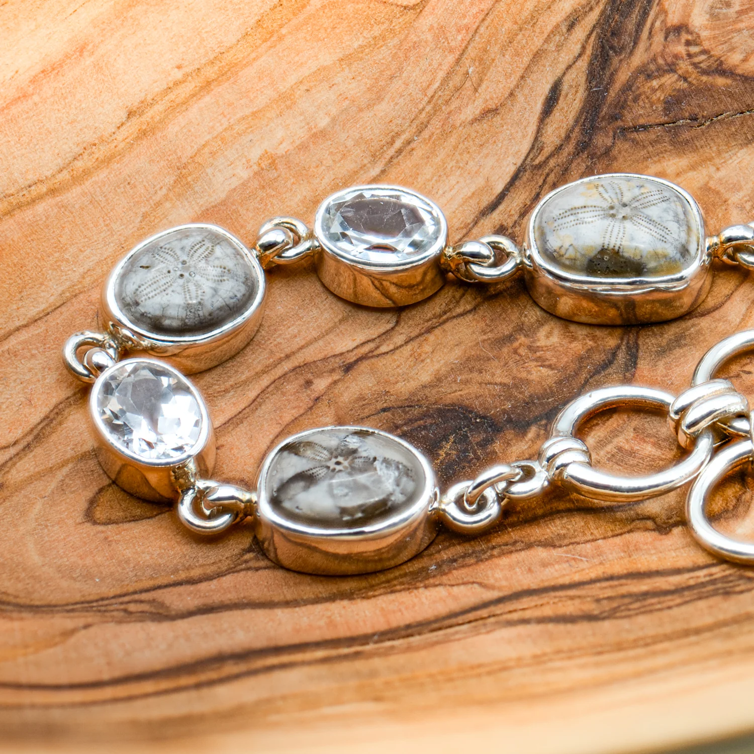 Cretaceous Sea Urchin White Topaz Bracelet - Image 2