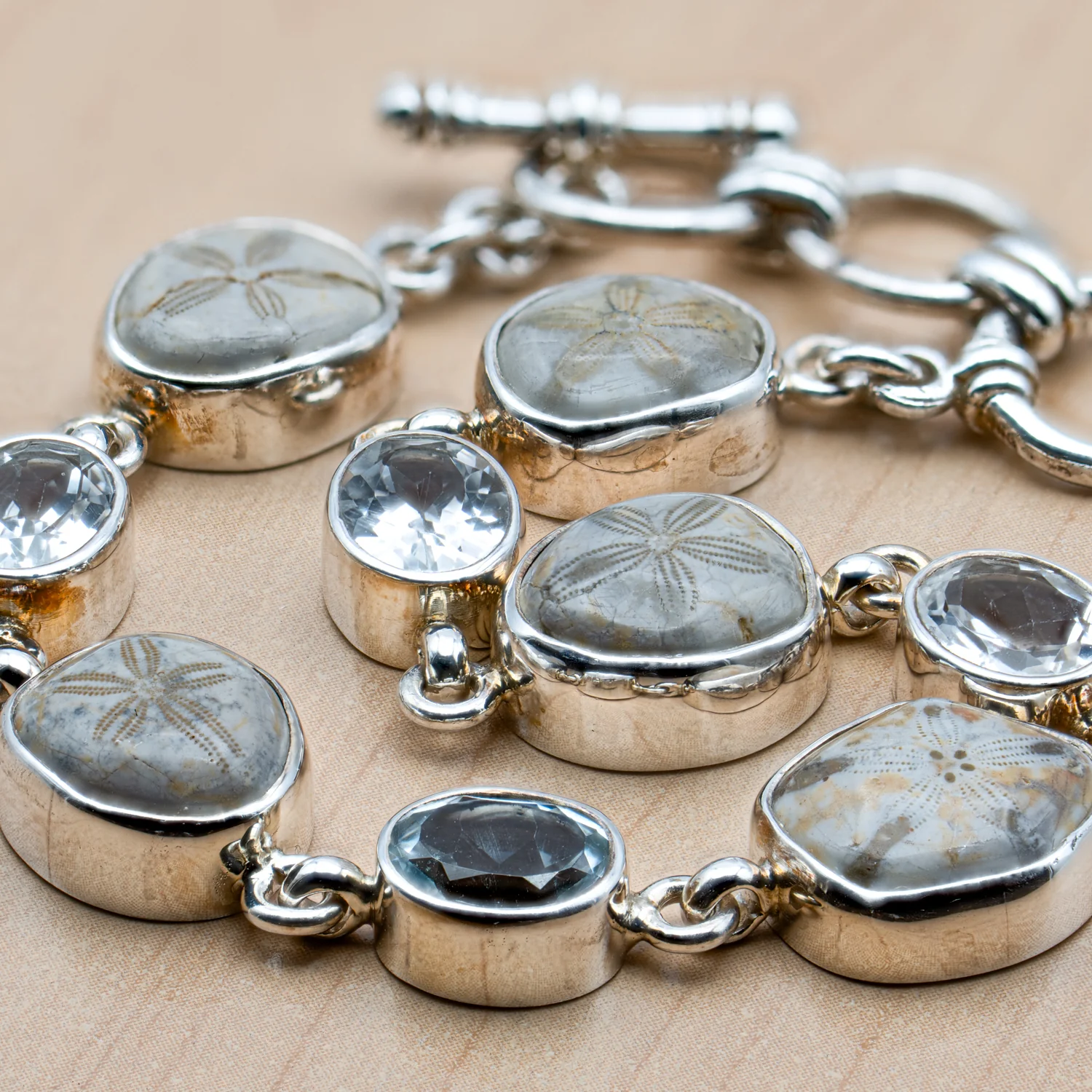 Cretaceous Sea Urchin White Topaz Bracelet - Image 6