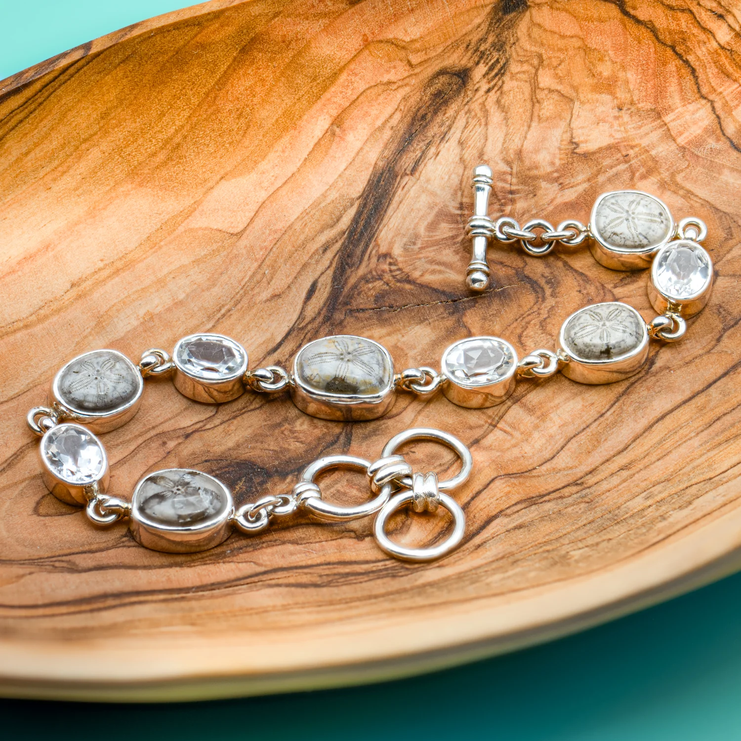 Cretaceous Sea Urchin White Topaz Bracelet - Image 7
