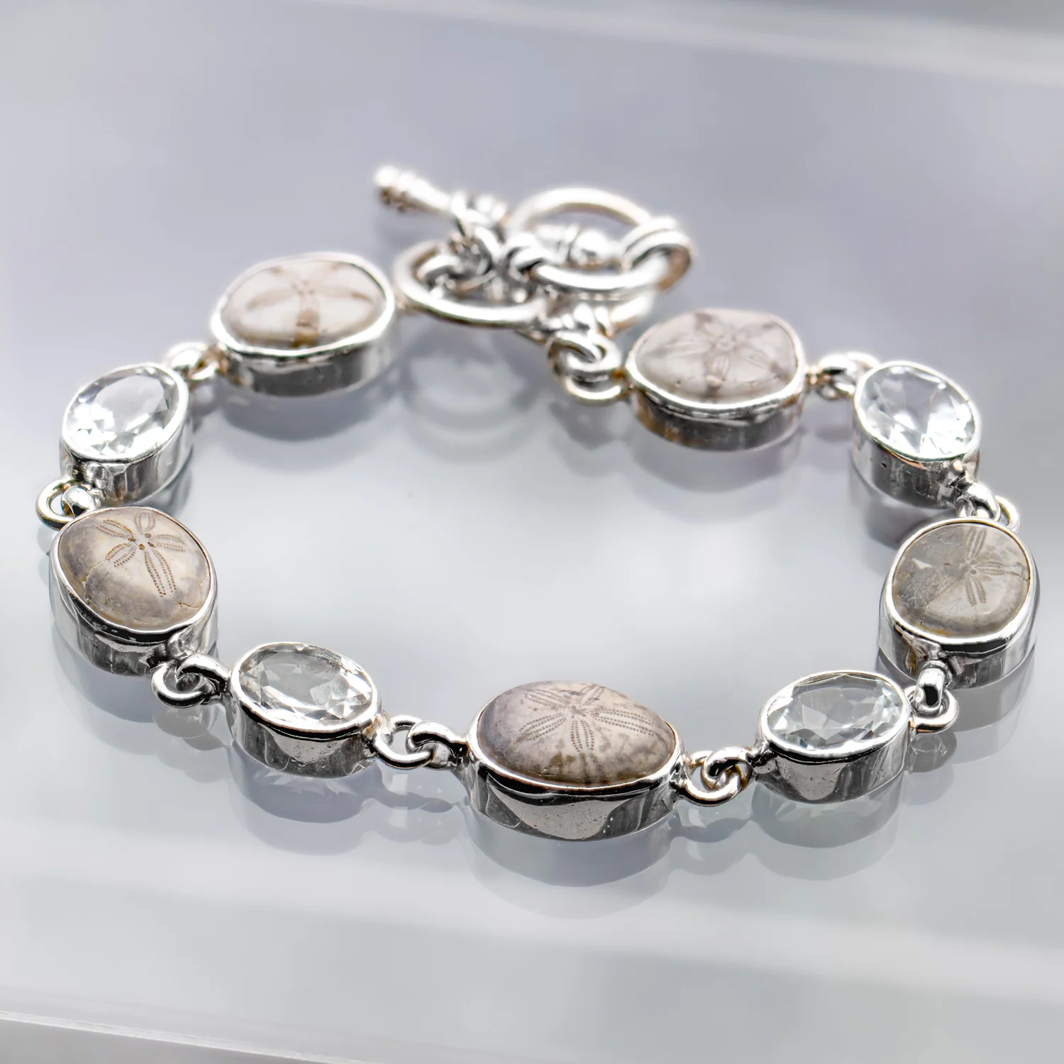 Cretaceous Sea Urchin White Topaz Bracelet - Image 8