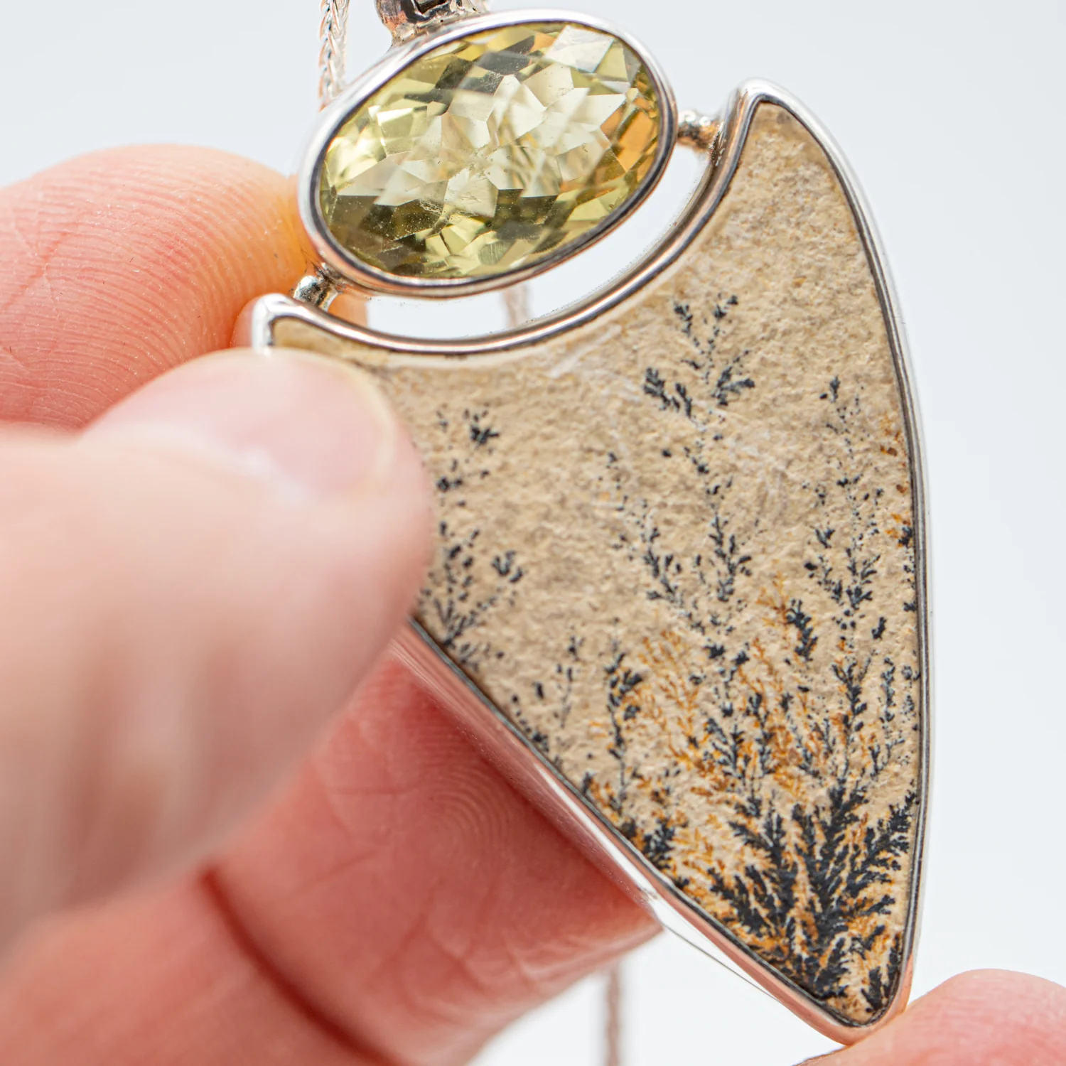 Dendritic Sandstone Pendant - SOLD 1.74" - Image 2