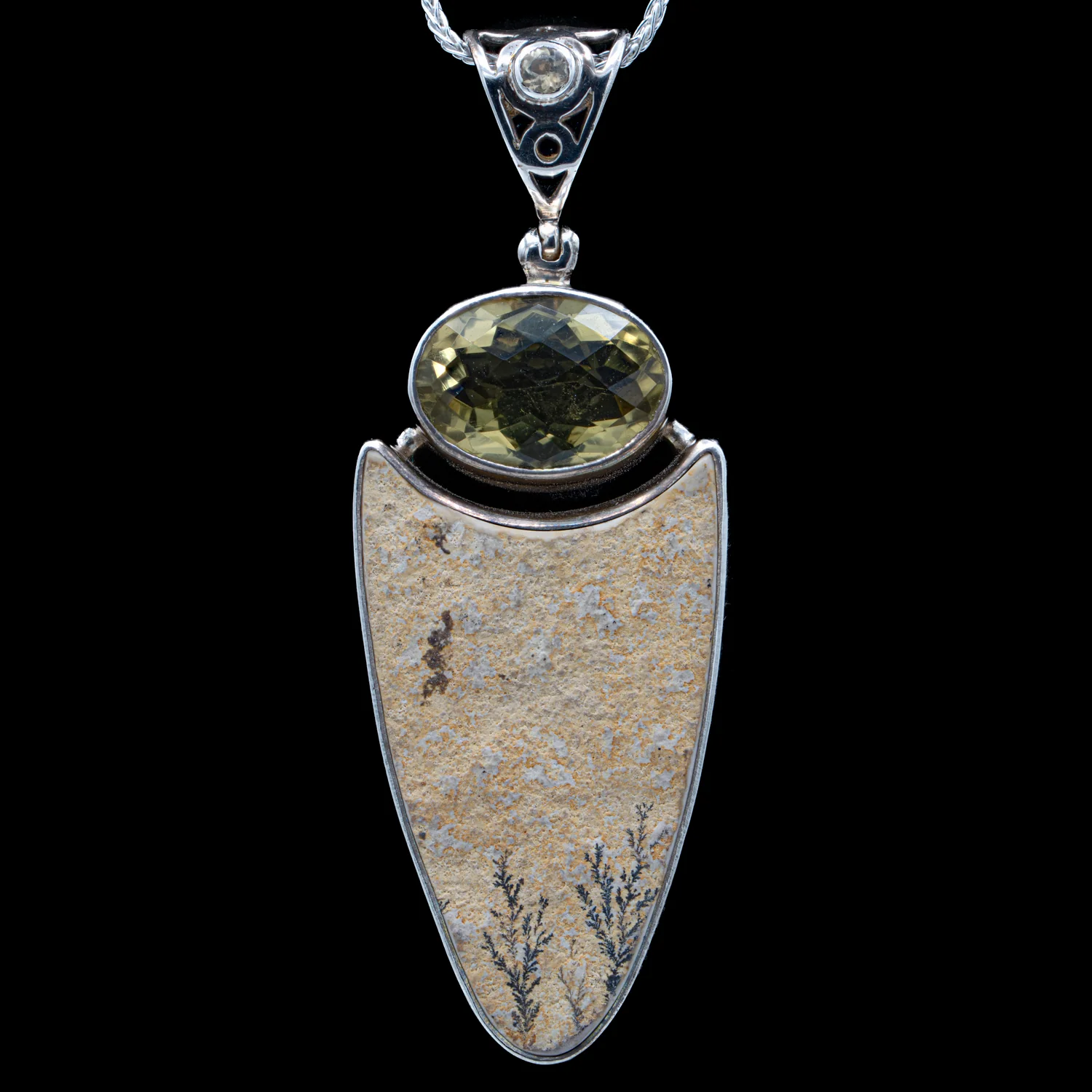 Dendritic Sandstone Pendant - SOLD 1.90" - Image 2