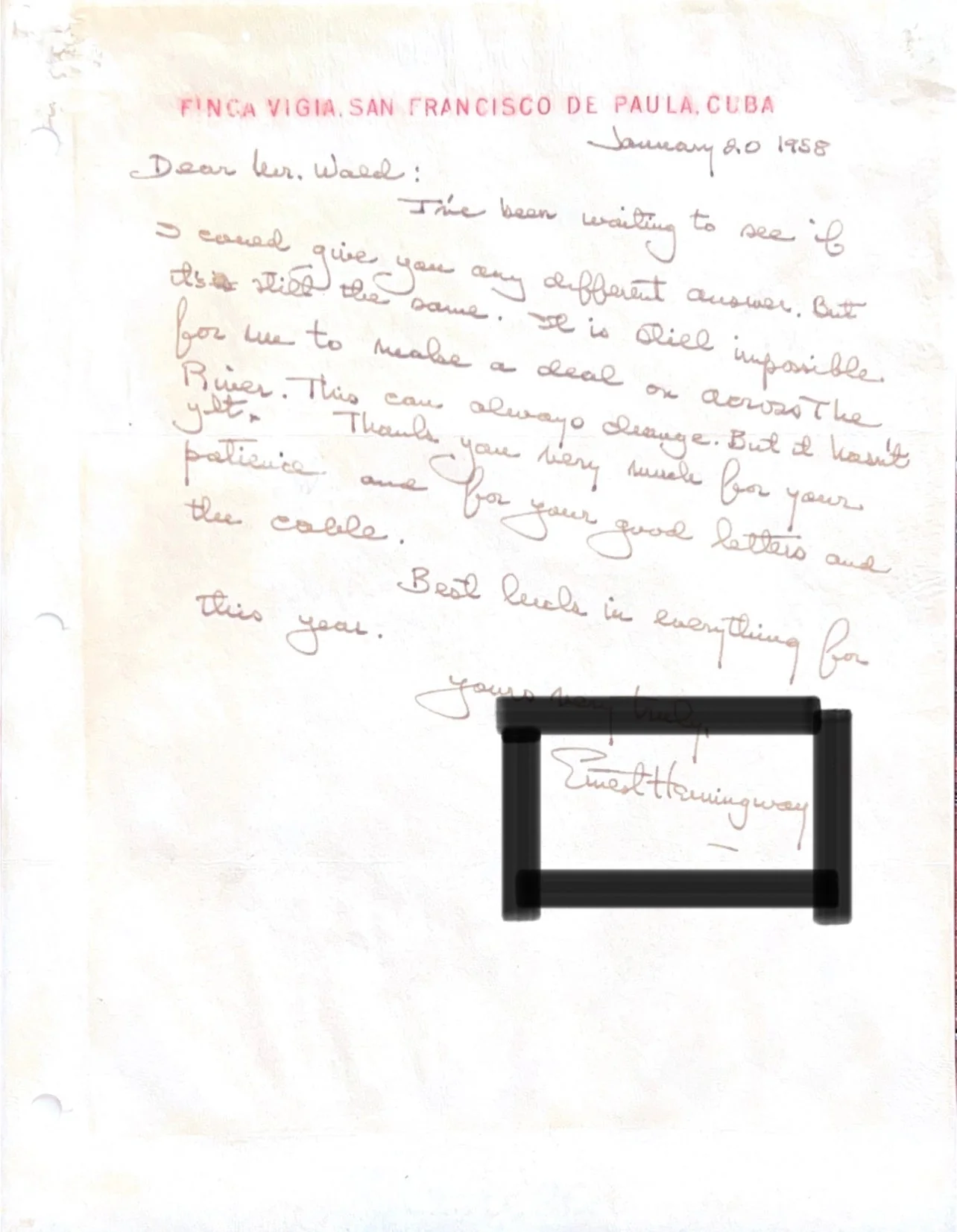 Ernest Hemingway Autograph - Removed from a Handwritten Letter Signed - Image 4