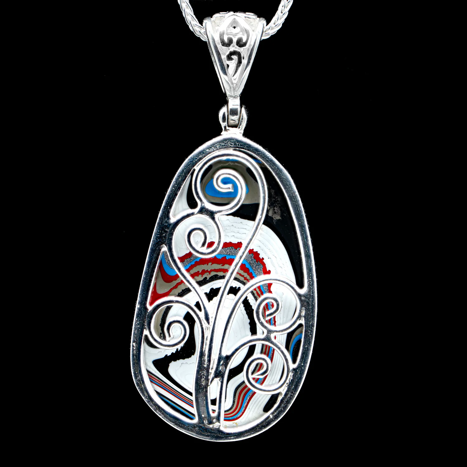 Fordite Pendant Necklace - SOLD 1.25" - Image 2