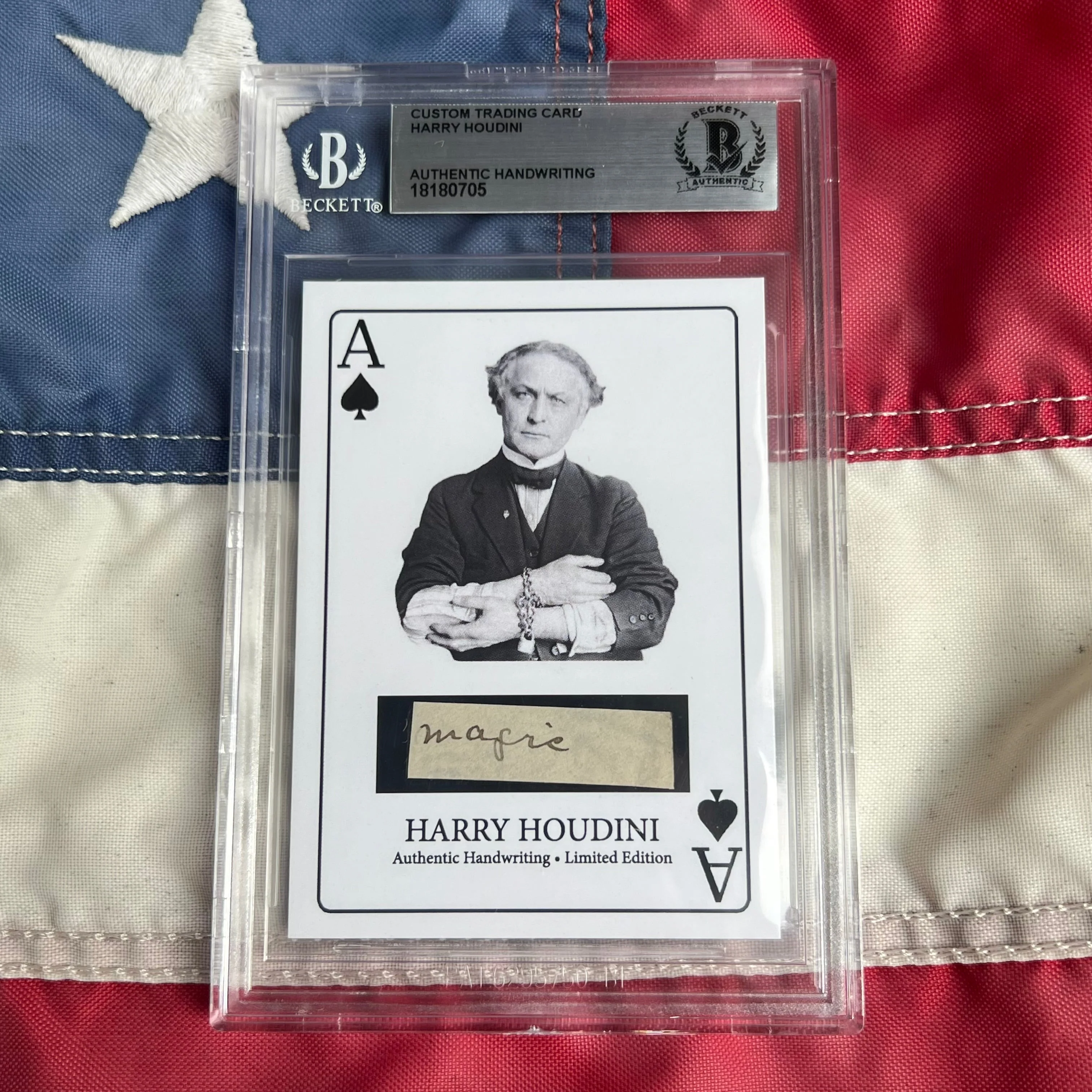 Harry Houdini Handwritten Word - Cut from a Autograph Letter Signed Beckett