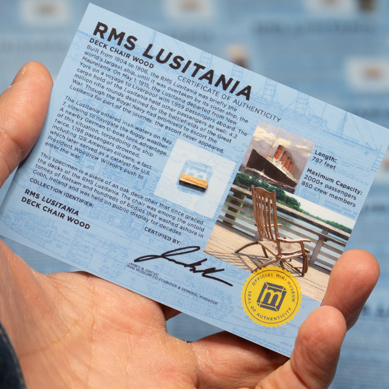 Lusitania Deck Chair - Card Display - Image 2