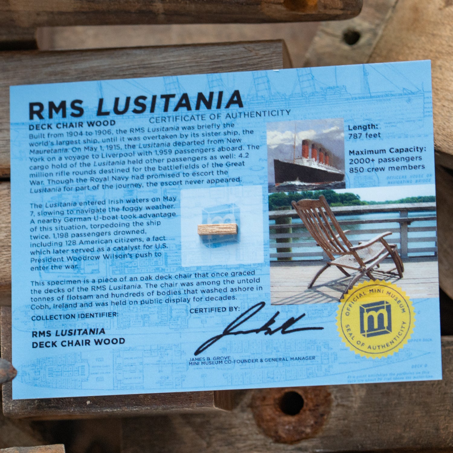 Lusitania Deck Chair - Card Display - Image 3