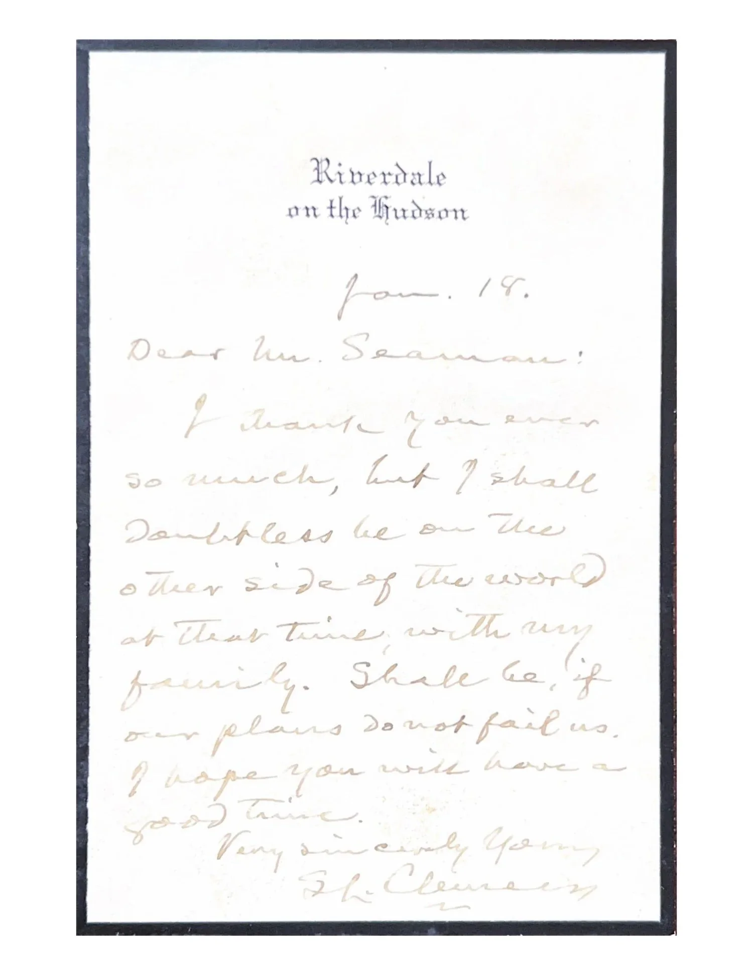 Mark Twain / Samuel L. Clemens Beckett Encapsulated Handwriting Removed from an Autograph Letter Signed - Image 4