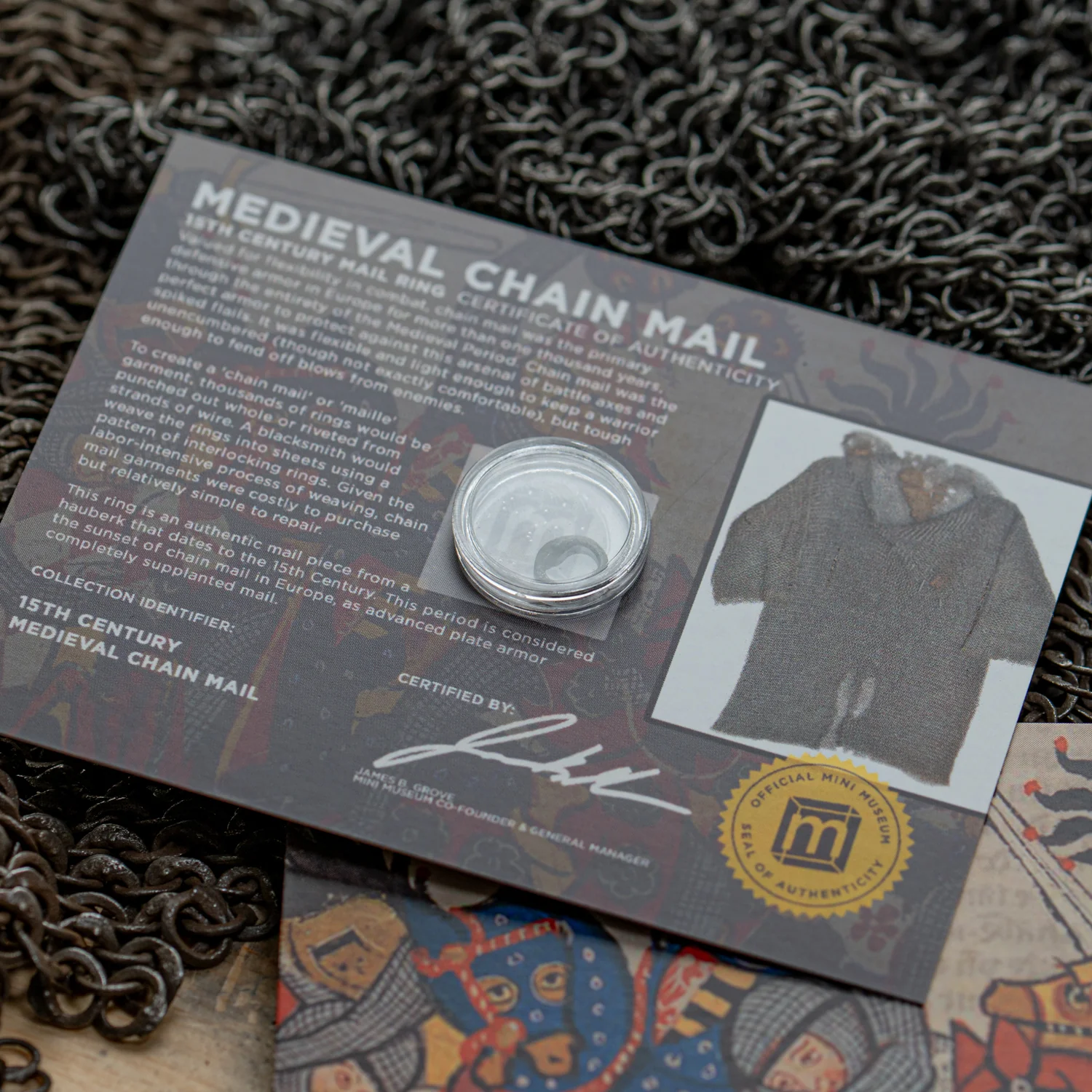Medieval Chain Mail Ring - Display Card - Image 6