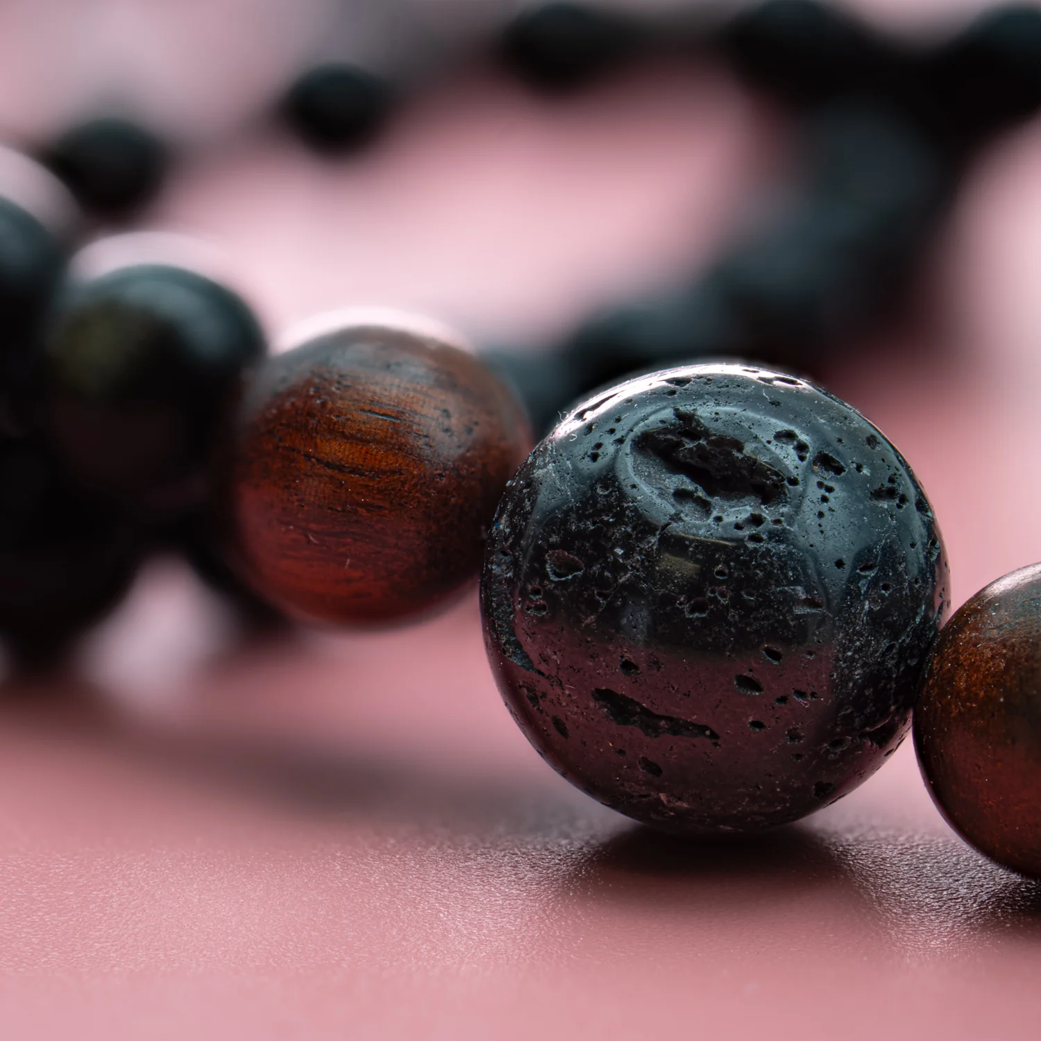 Mount Fuji Bracelet - Mahogany Beads - Image 2