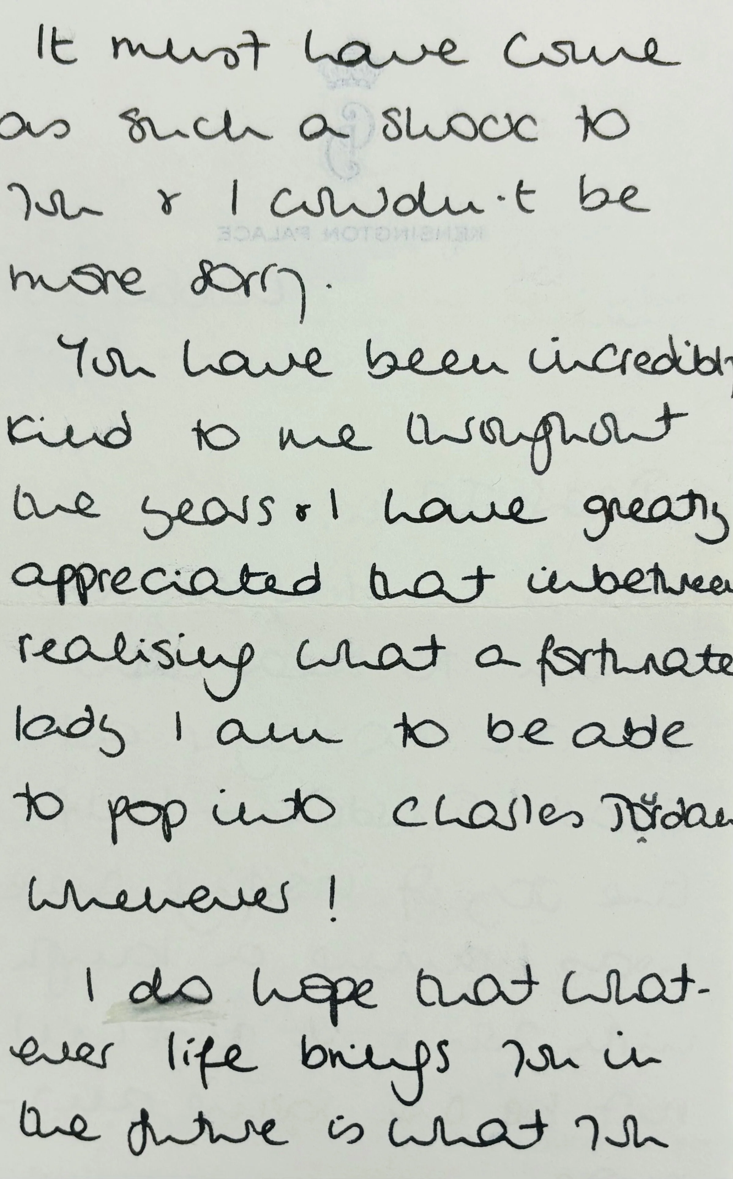 Princess Diana Beckett Handwriting - Removed From an Autograph Letter Signed - Image 5