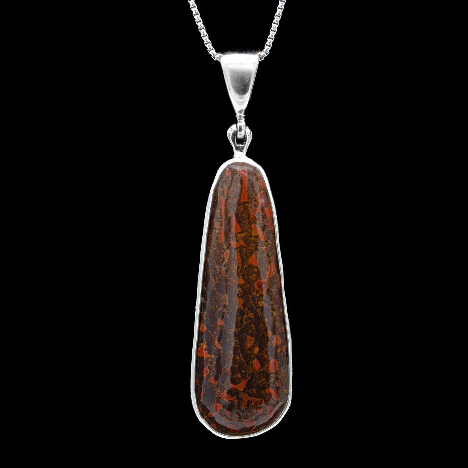 Red Dinosaur Gem Bone Pendant Necklace - Image 5