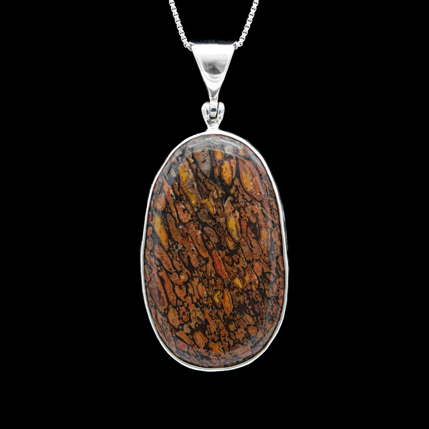 Red Dinosaur Gem Bone Pendant Necklace - Image 6