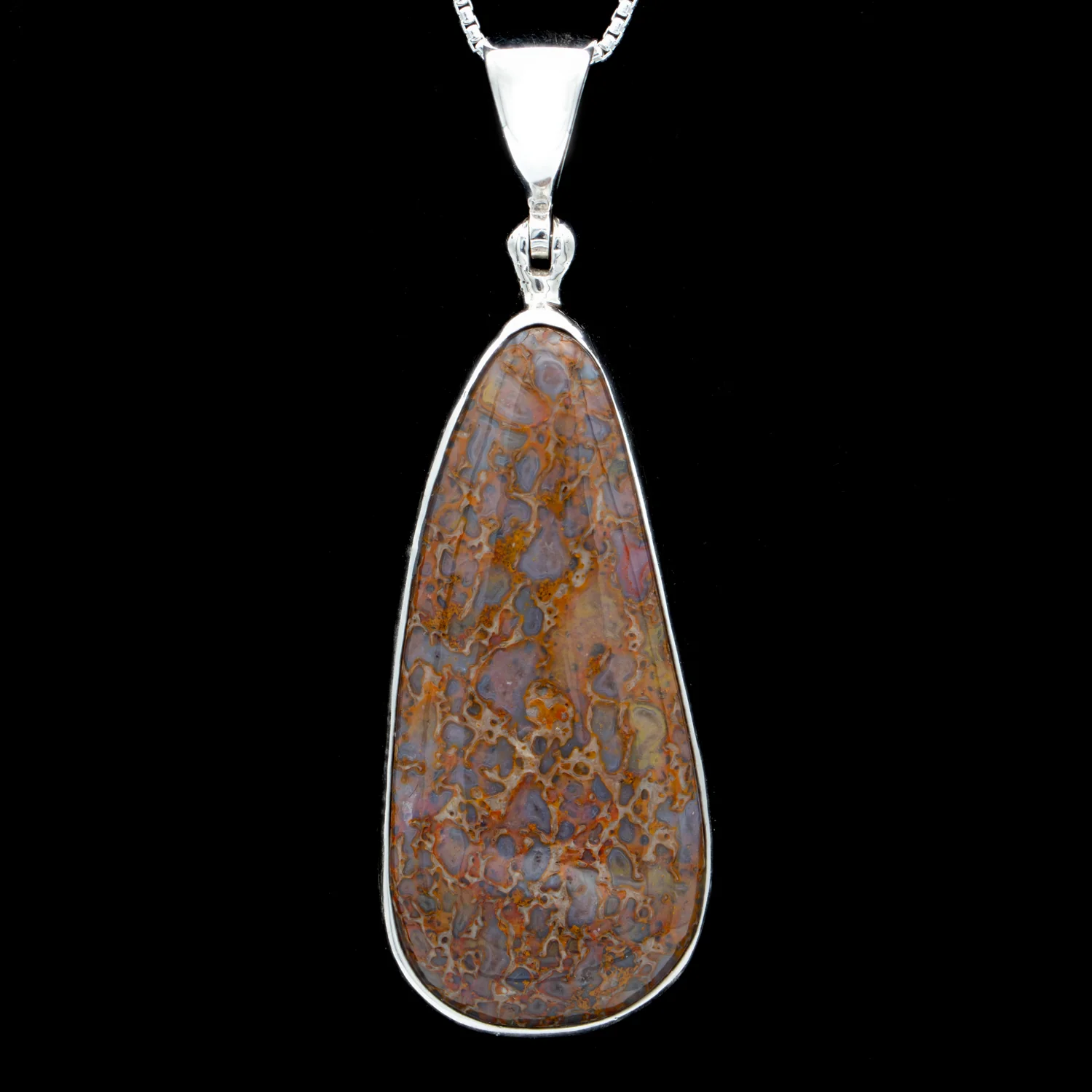 Red Dinosaur Gem Bone Pendant Necklace - Image 7