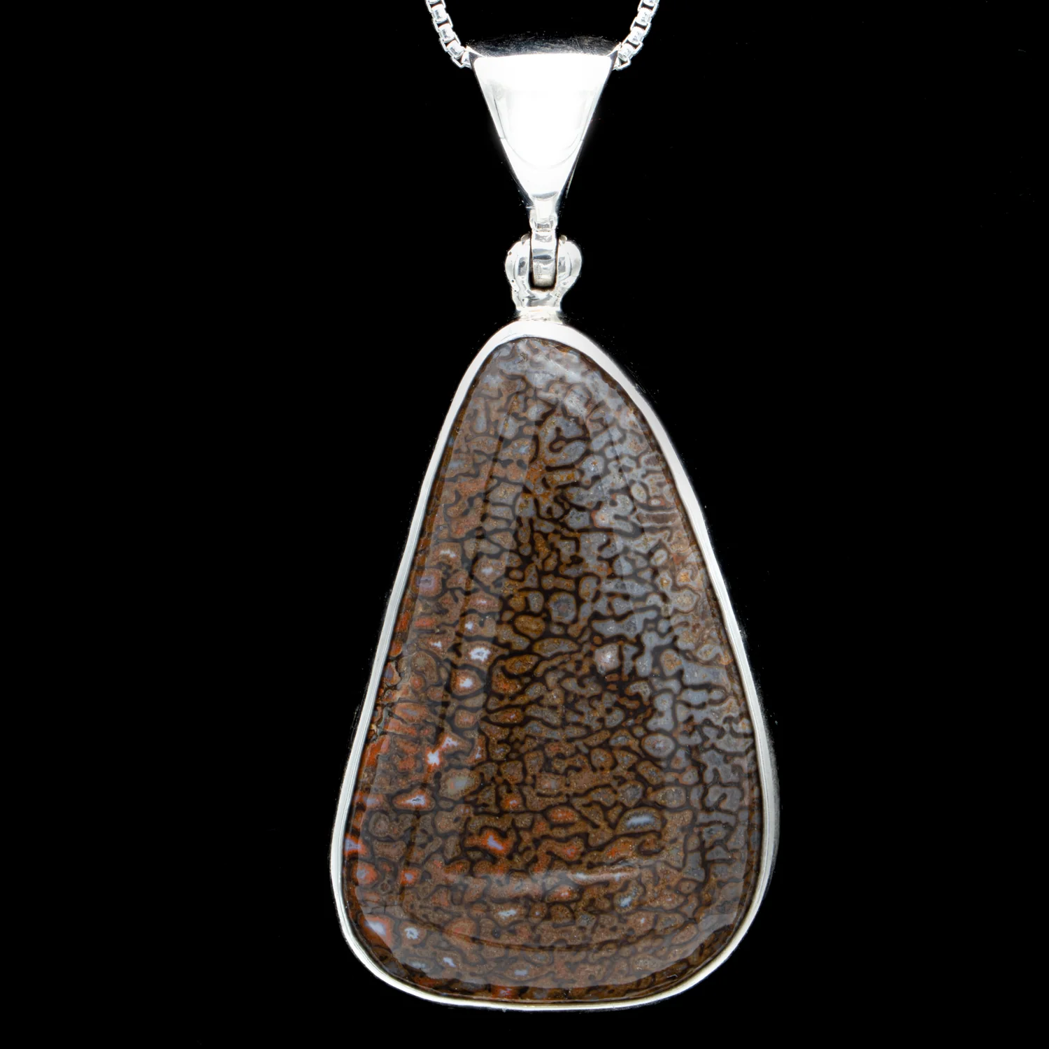 Red Dinosaur Gem Bone Pendant Necklace - Image 8
