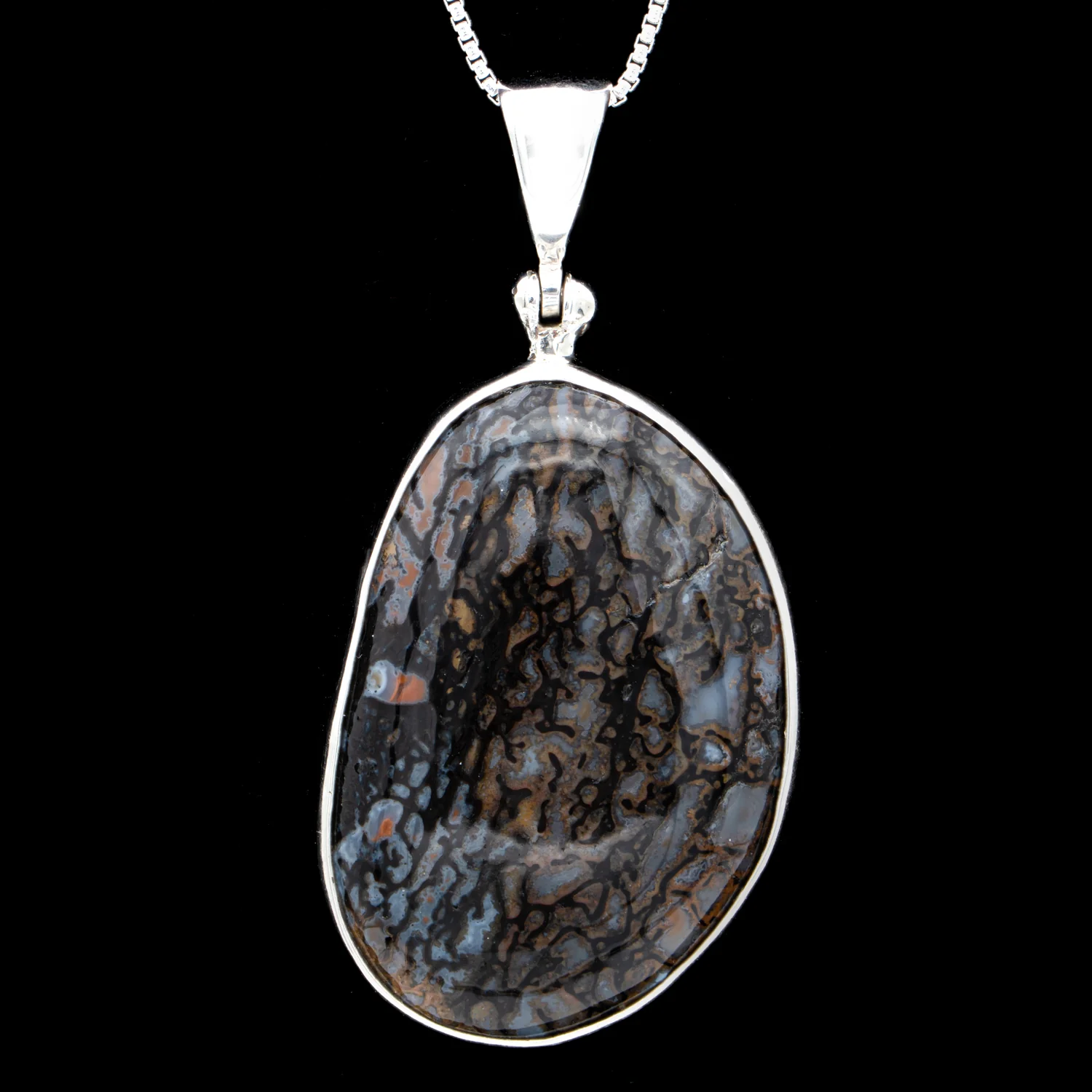 Red Dinosaur Gem Bone Pendant Necklace - Image 9