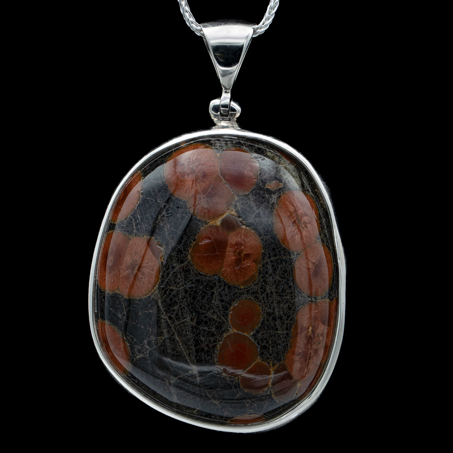 Red Planet Obsidian Pendant - SOLD 1.46" Double-sided