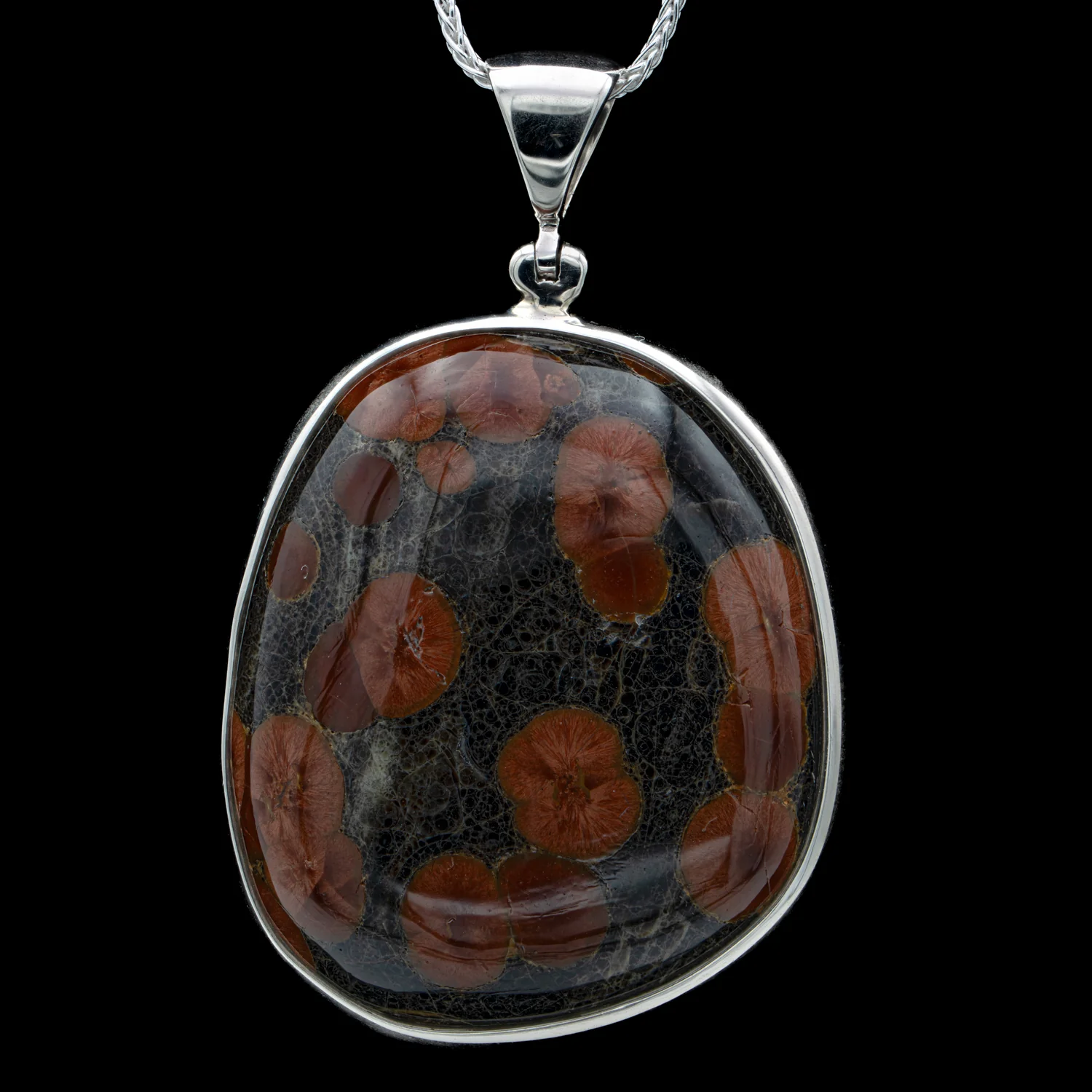 Red Planet Obsidian Pendant - SOLD 1.46" Double-sided - Image 2
