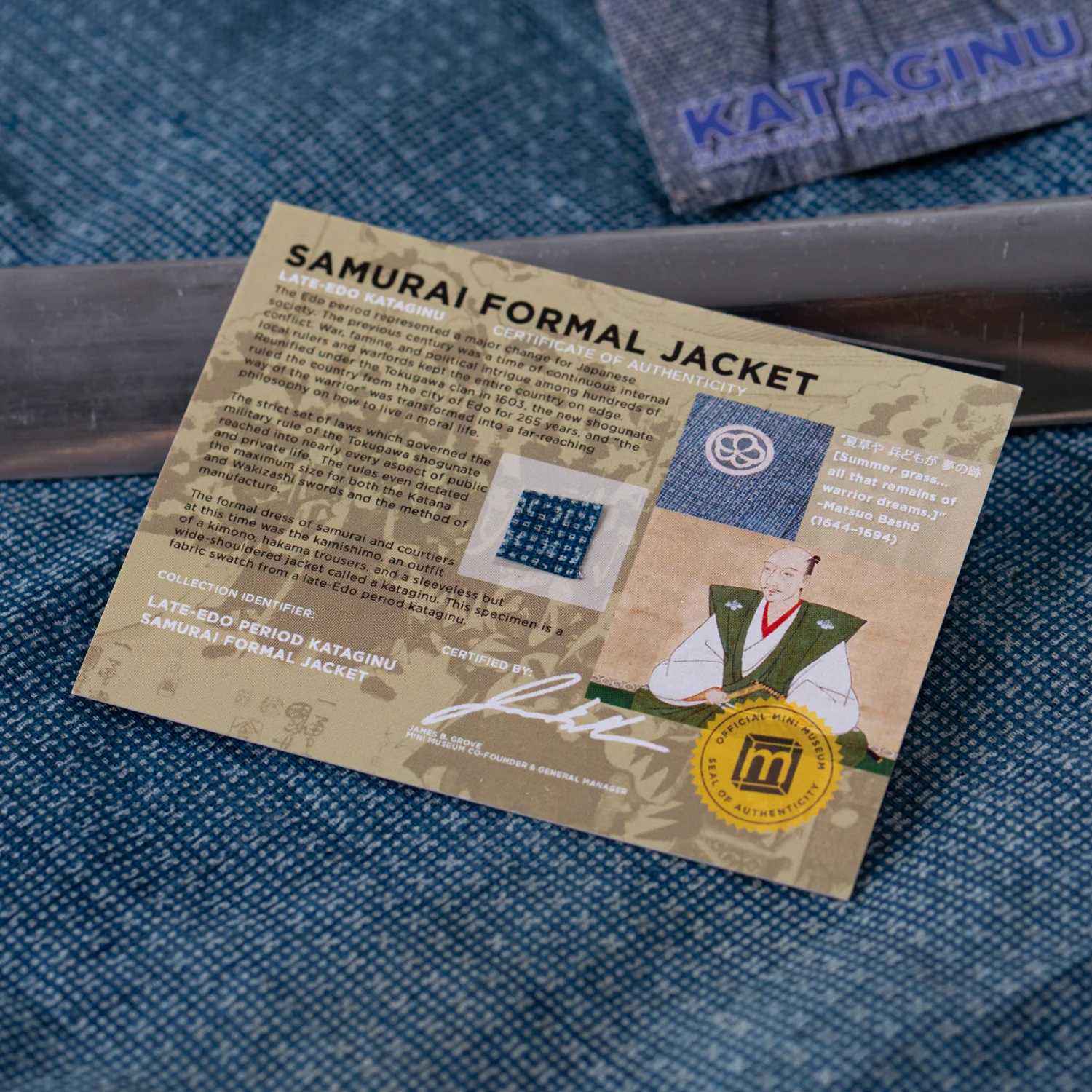 Samurai Formal Jacket - Late Edo Kataginu - Display Card - Image 2