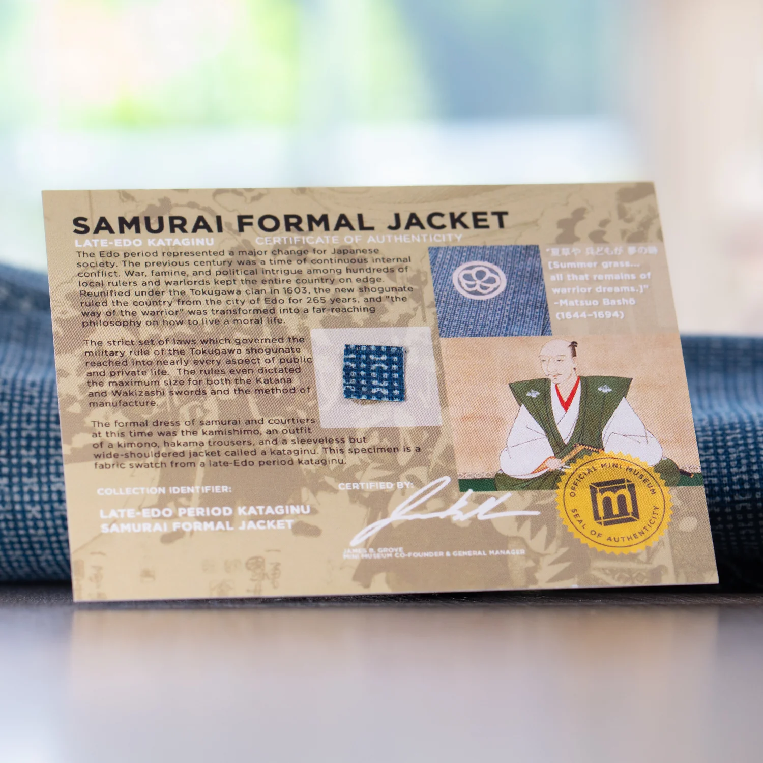 Samurai Formal Jacket - Late Edo Kataginu - Display Card - Image 3