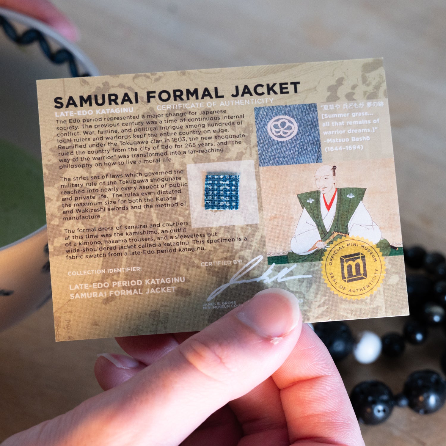 Samurai Formal Jacket - Late Edo Kataginu - Display Card - Image 5