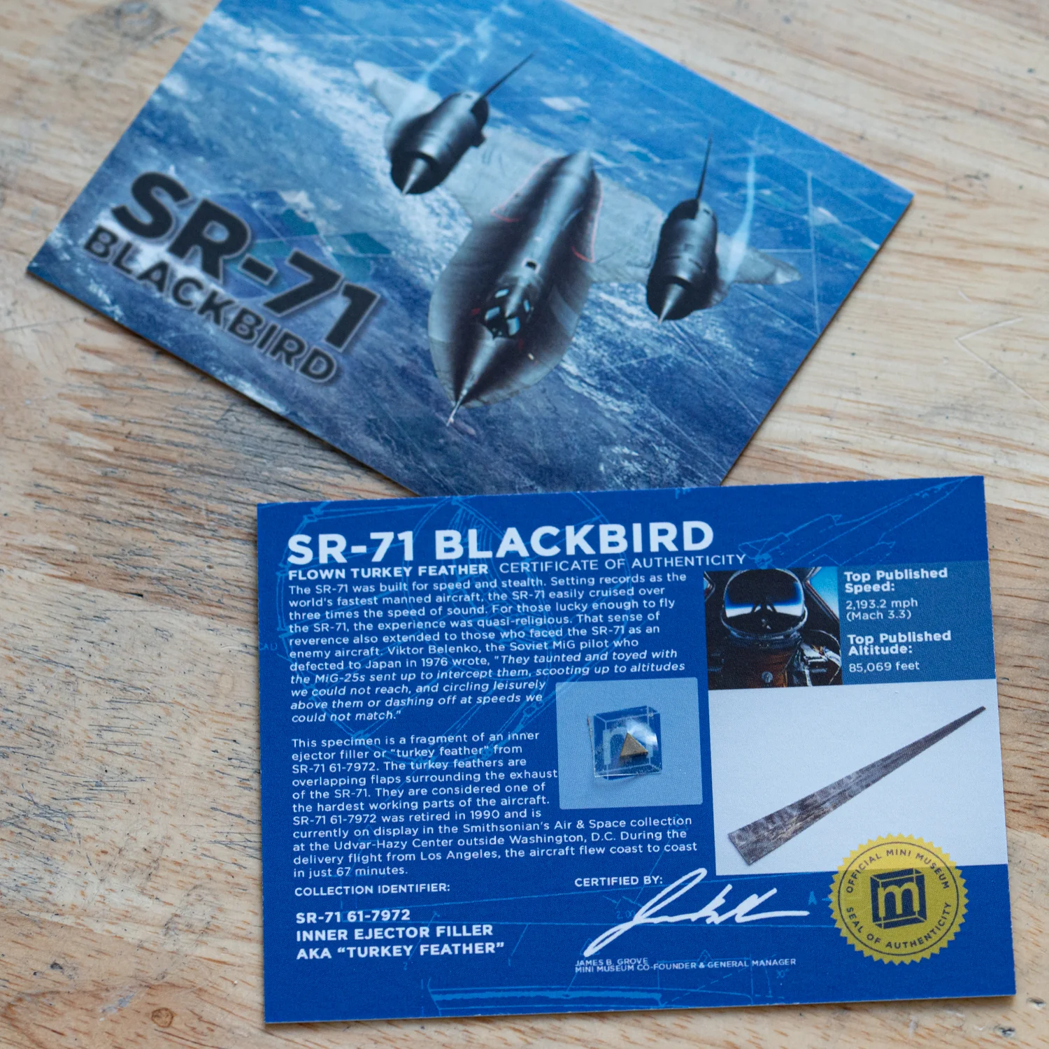 SR-71 Blackbird - Titanium Fragment - Display Card - Image 3