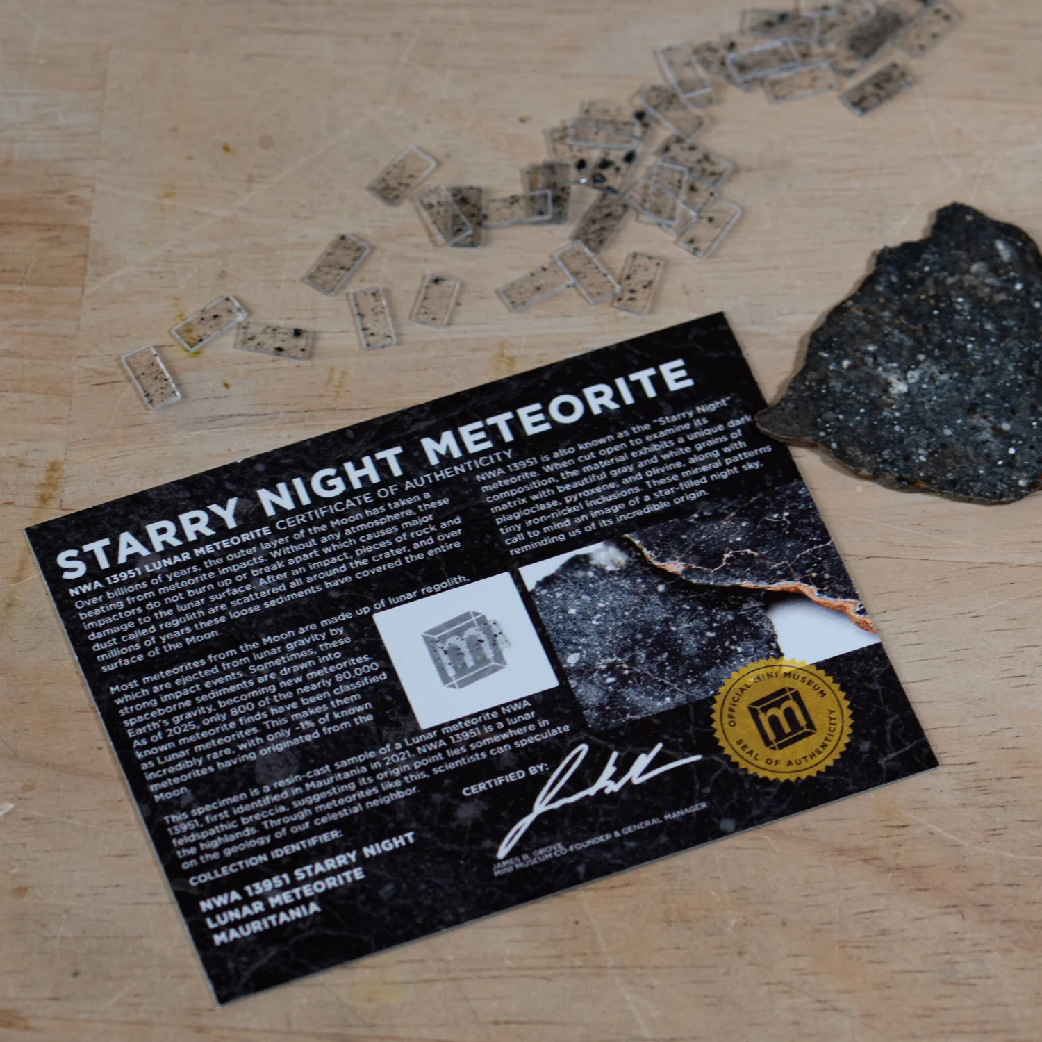 Starry Night Lunar Meteorite NWA 13951 - Display Card - Image 4