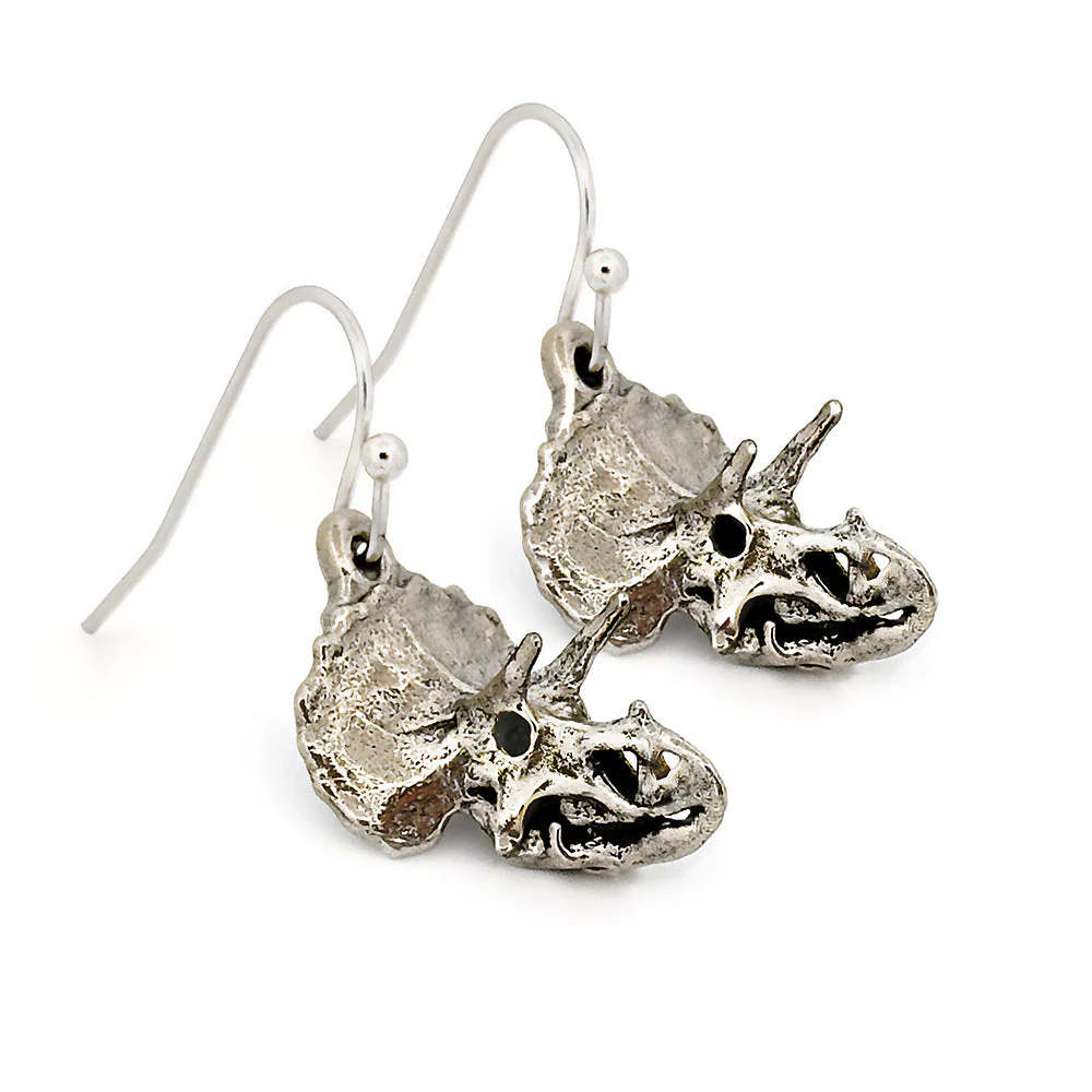 Triceratops Skull Earrings